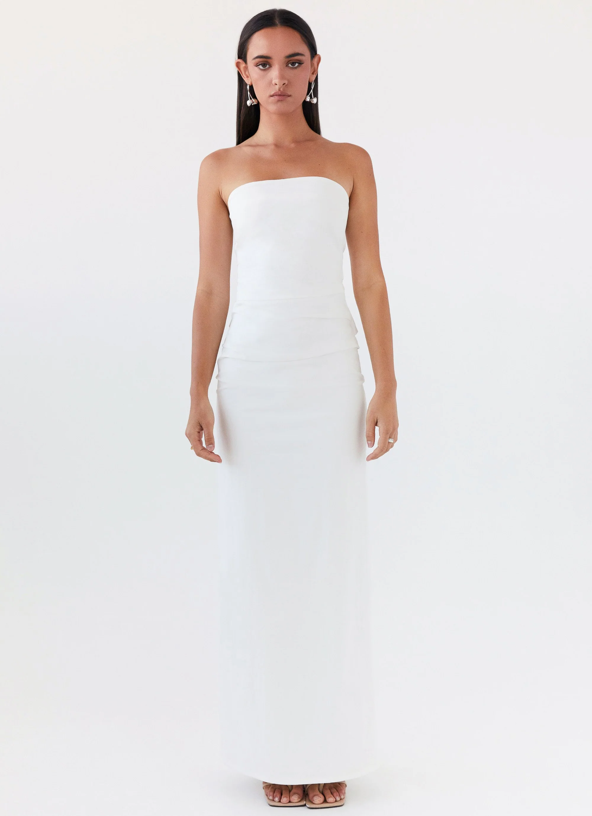 Danielle Strapless Maxi Dress - White - Image 2