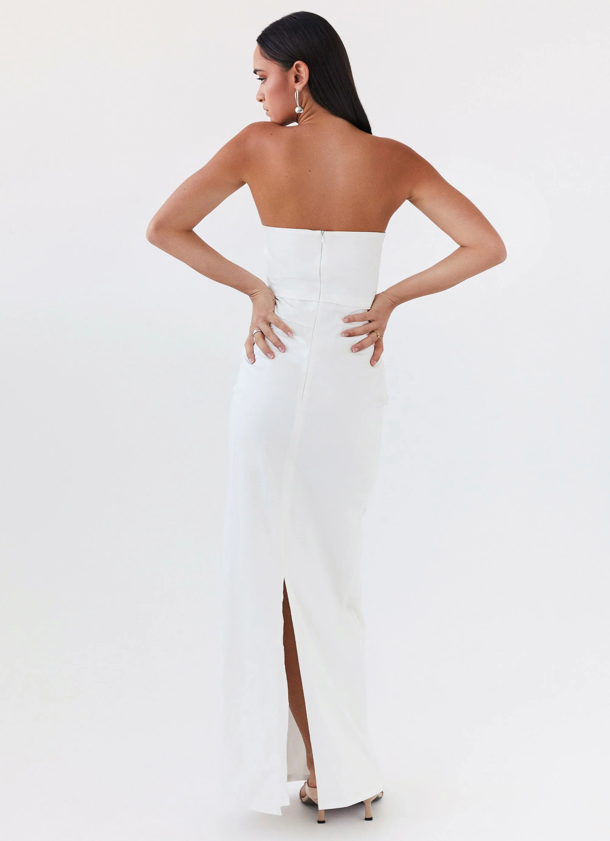 Danielle Strapless Maxi Dress - White - Image 4