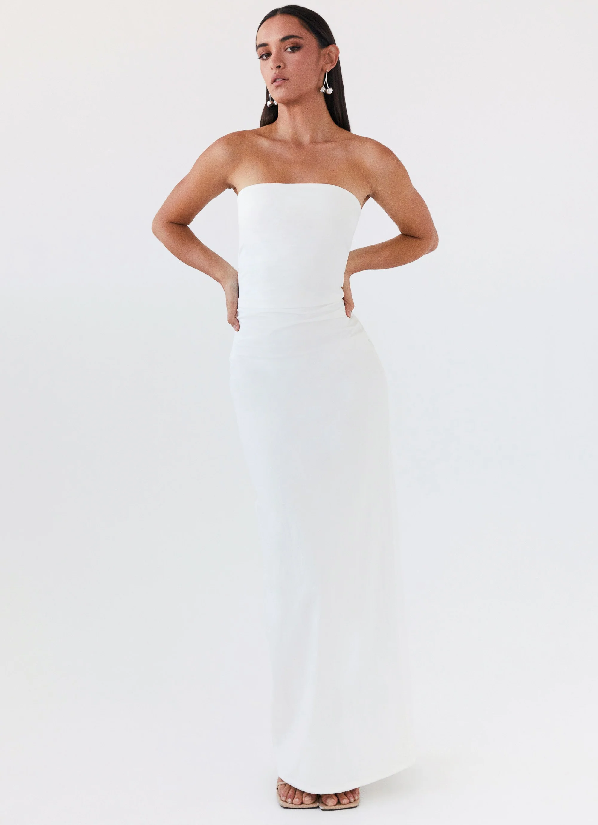 Danielle Strapless Maxi Dress - White - Image 5