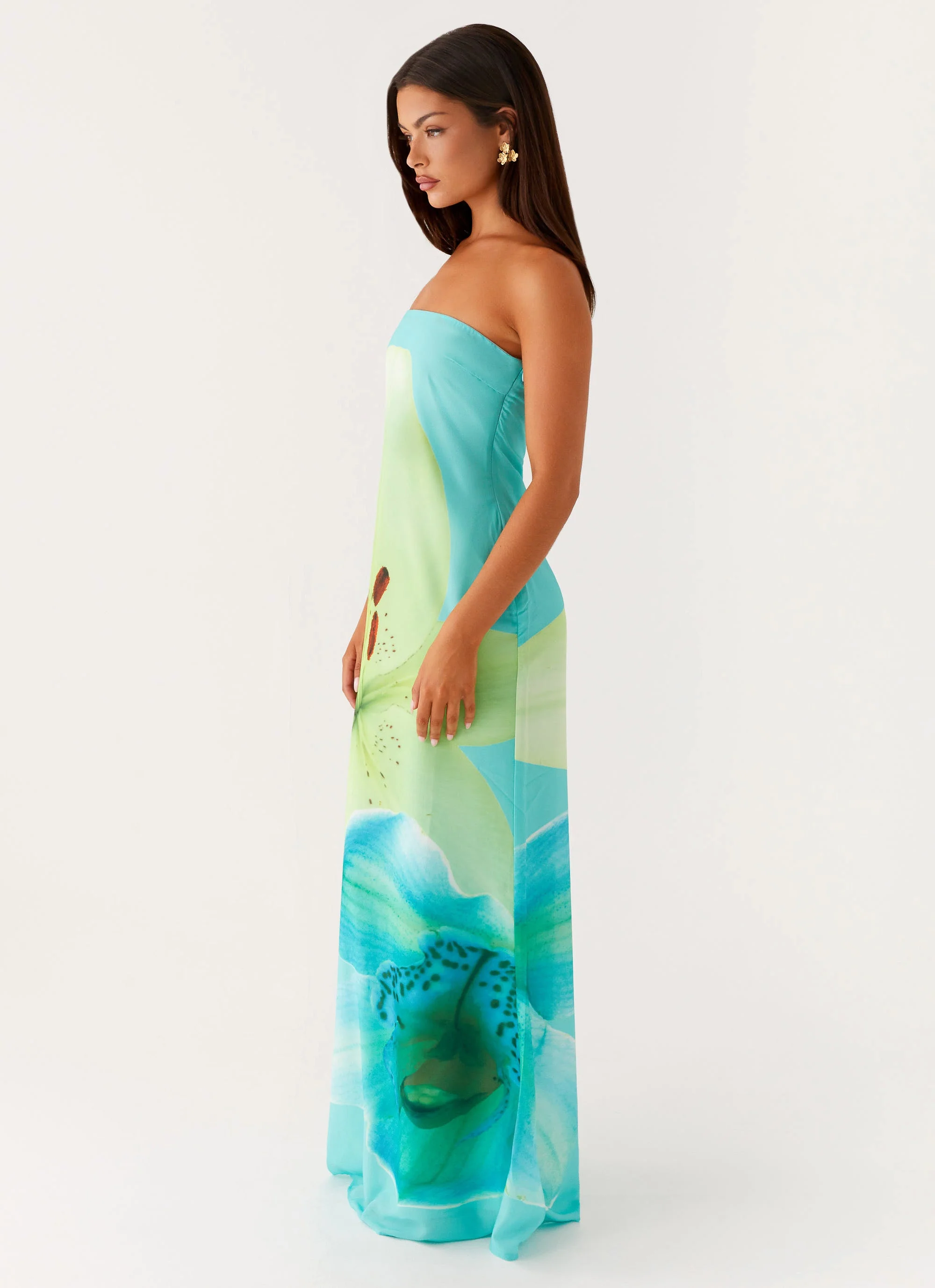 Darcy Maxi Dress - Turquoise Floral - Image 2