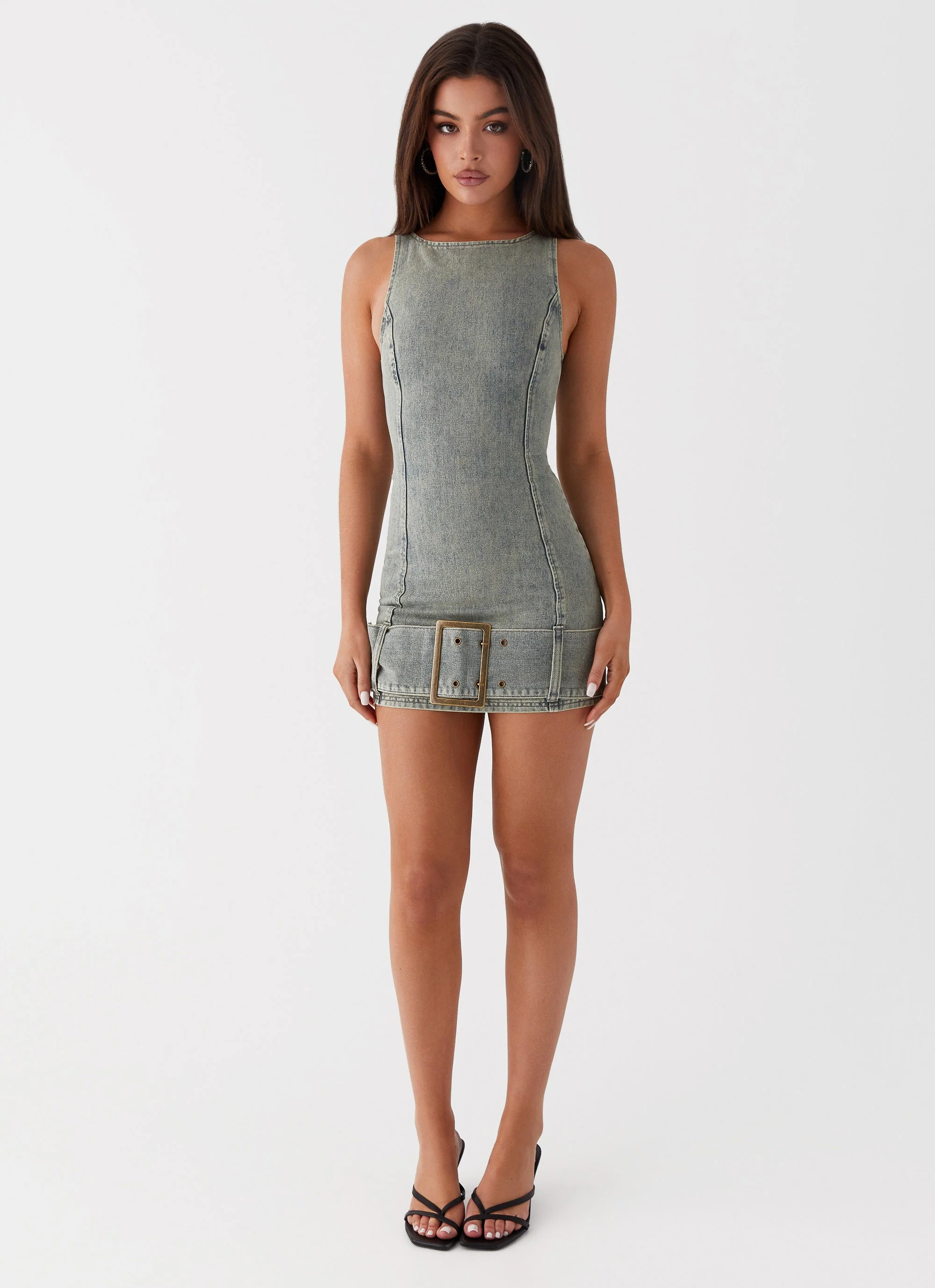 Dark Matter Mini Dress - Washed Denim - Image 2