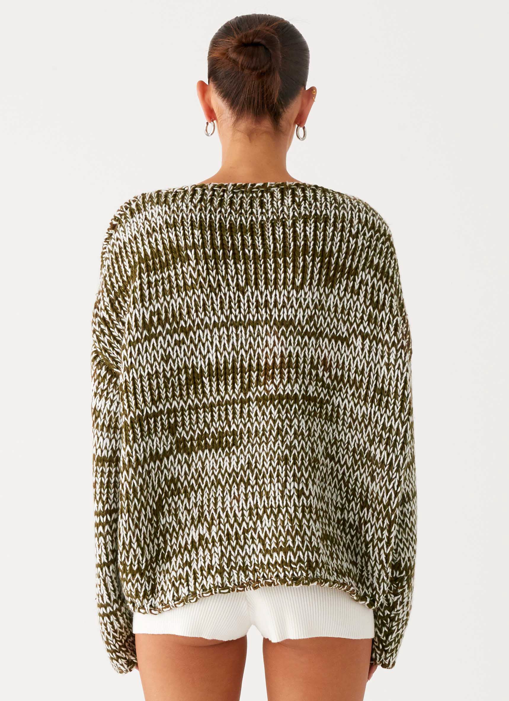 Darla Oversized Knit Jumper - Khaki - Image 4