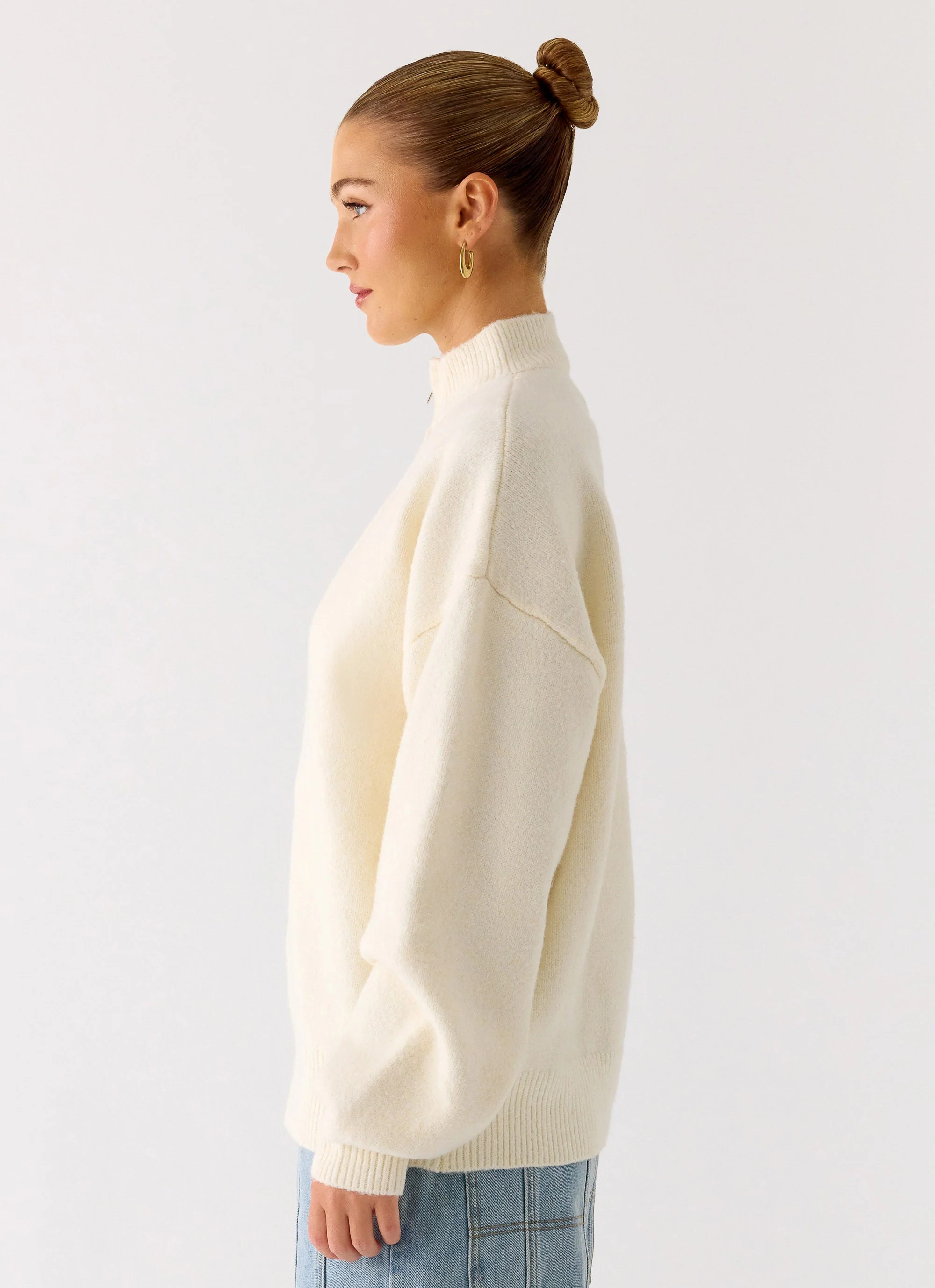 Davy Knit Zip Jacket - Ivory - Image 4