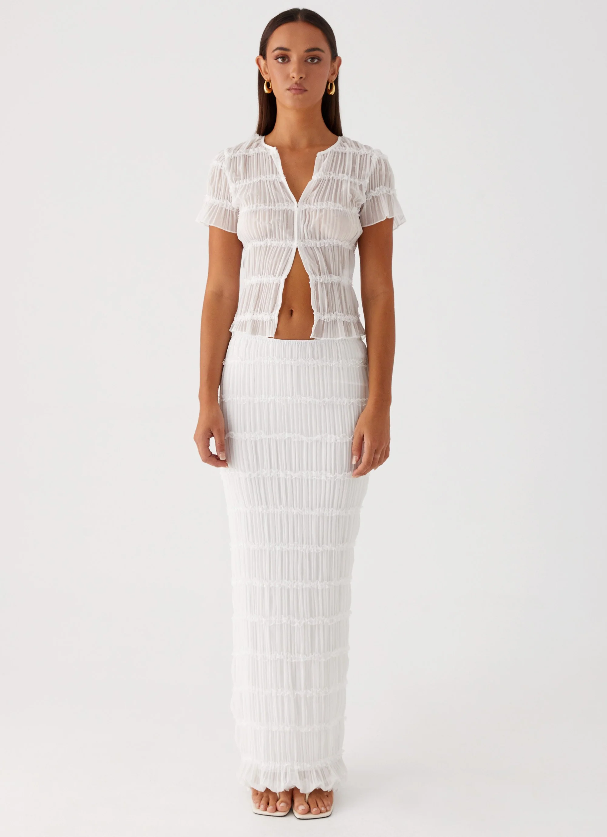 Daydreaming Low Rise Maxi Skirt - White - Image 3
