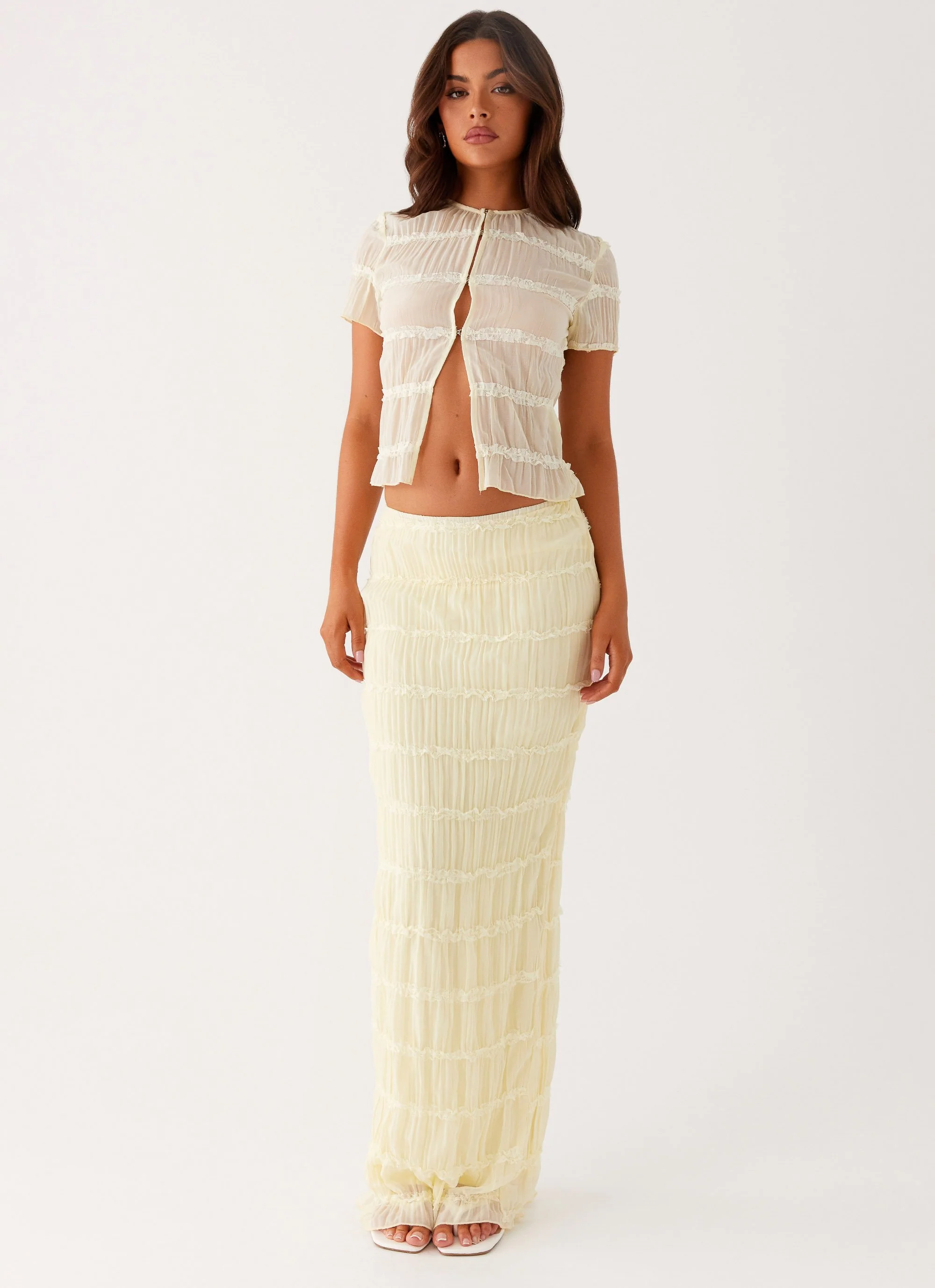 Daydreaming Low Rise Maxi Skirt - Yellow - Image 2