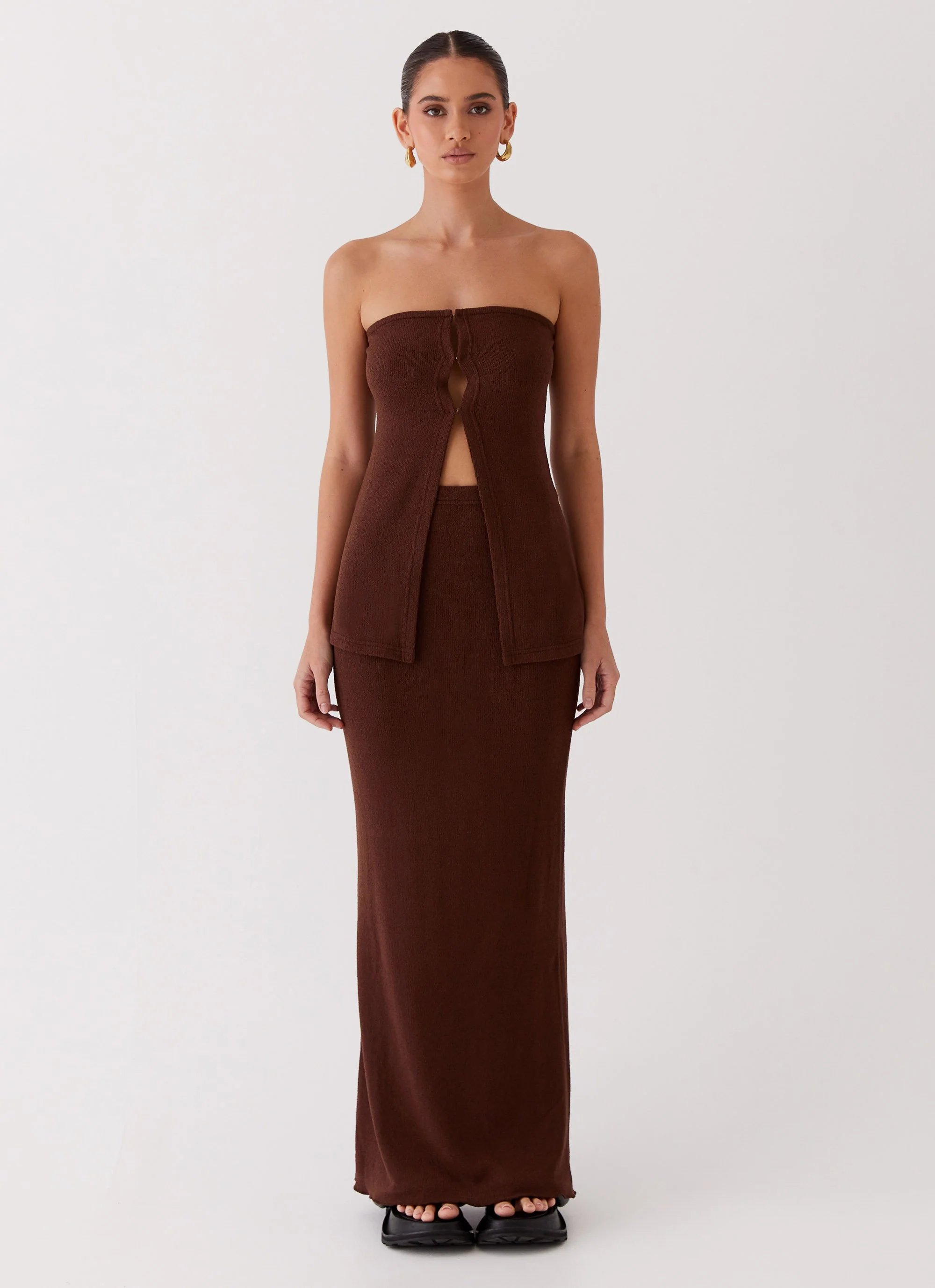 Delicate Lady Knit Top - Chocolate - Image 3