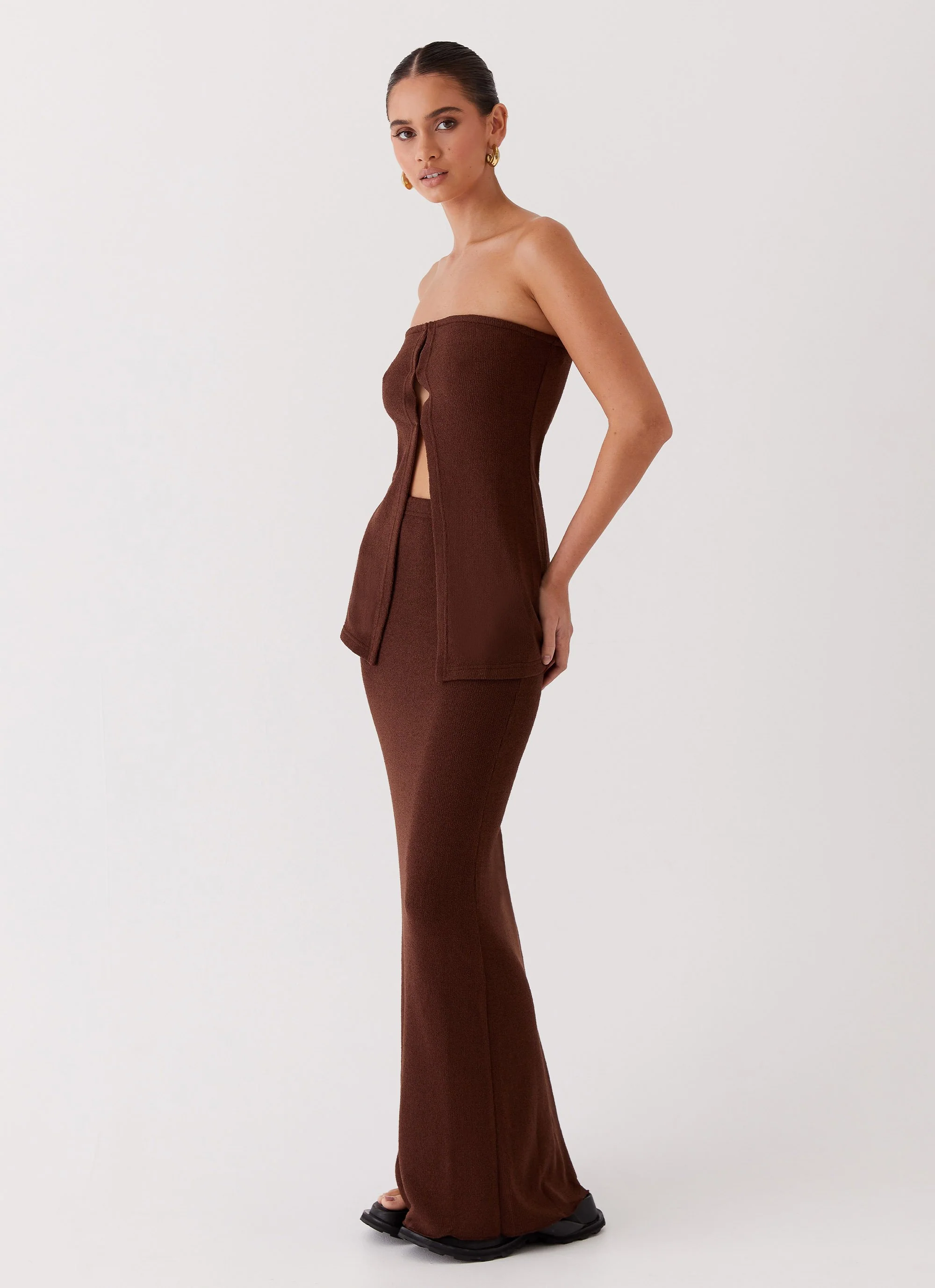 Delicate Lady Knit Top - Chocolate - Image 4