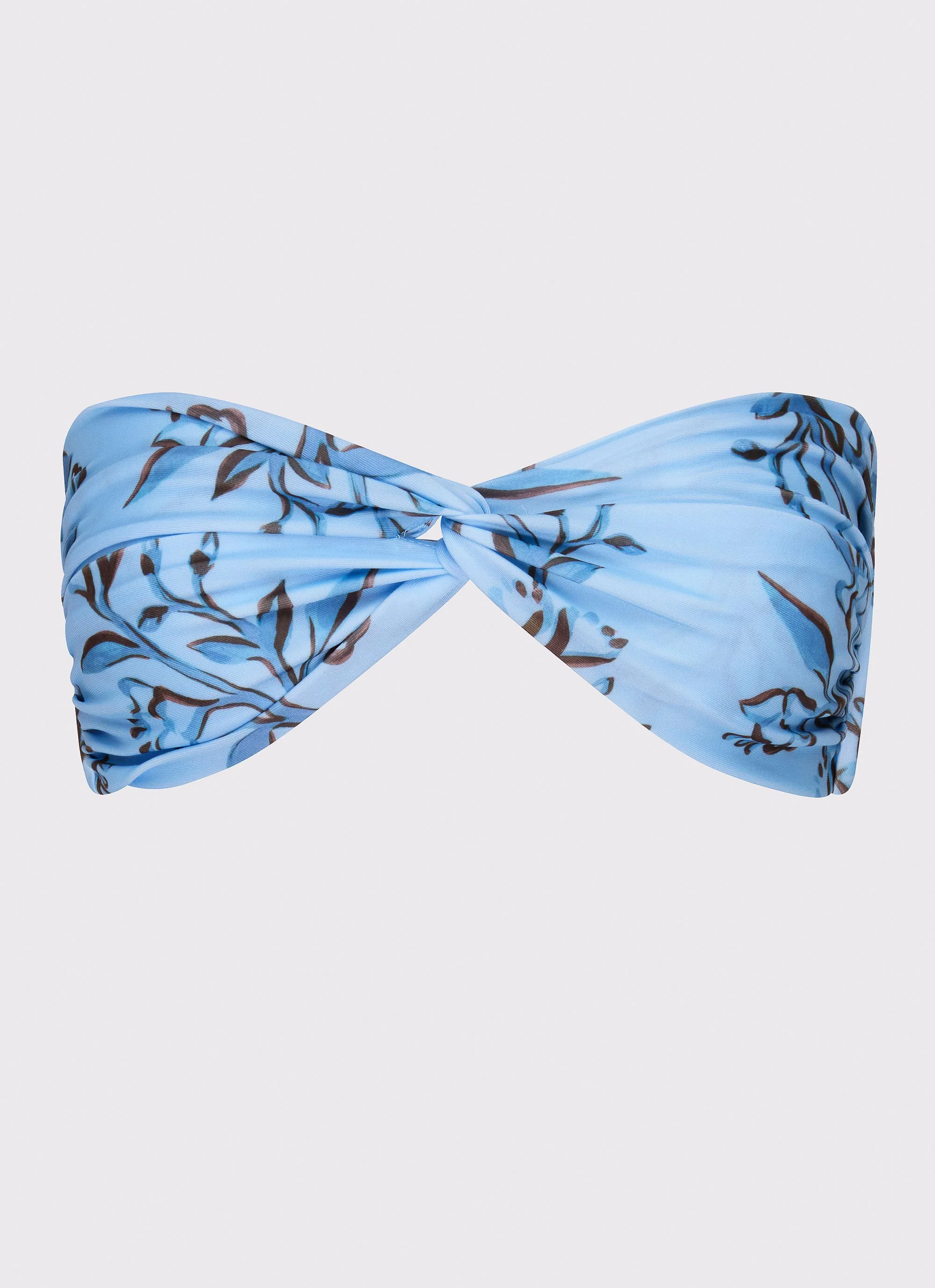 Delta Bandeau Bikini Top - Blue Floral Print - Image 3