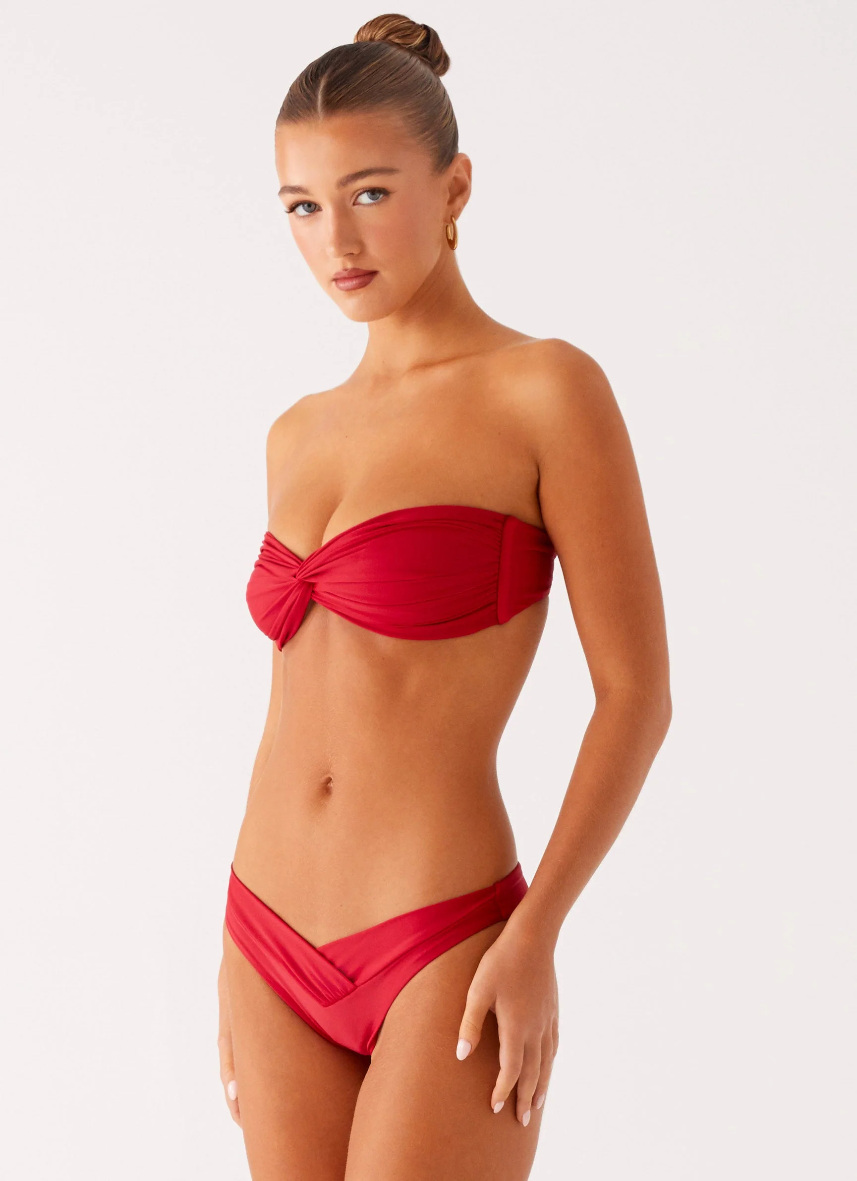 Delta Bandeau Bikini Top - Deep Red - Image 3