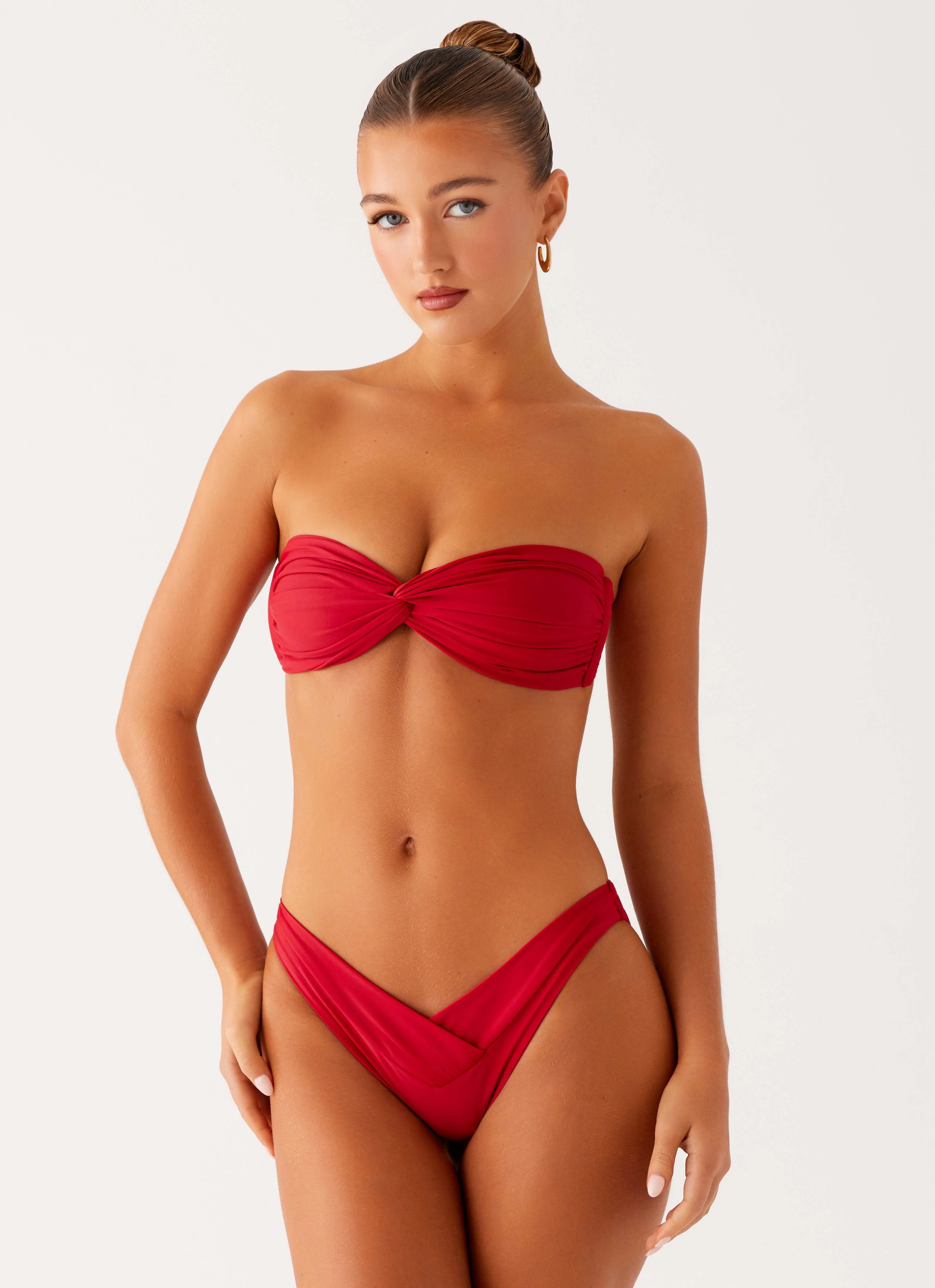 Delta Bandeau Bikini Top - Deep Red - Image 5