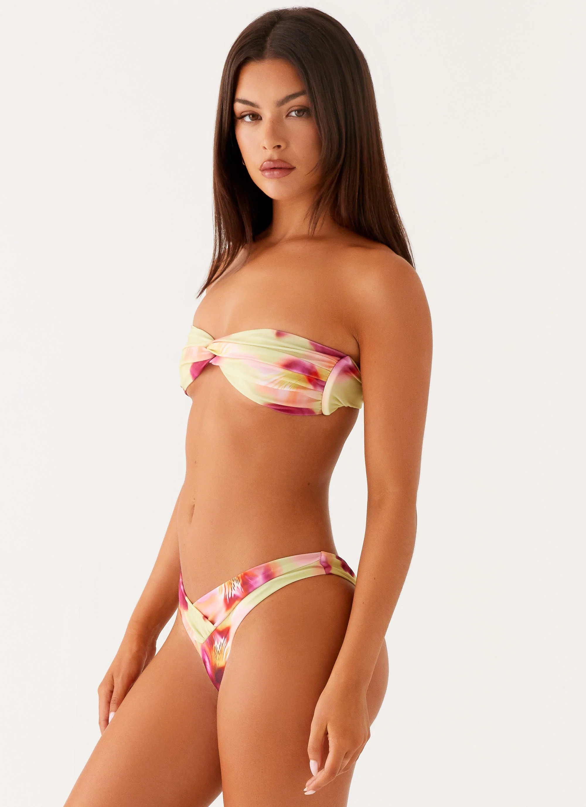 Delta Bandeau Bikini Top - Green Tropical - Image 5