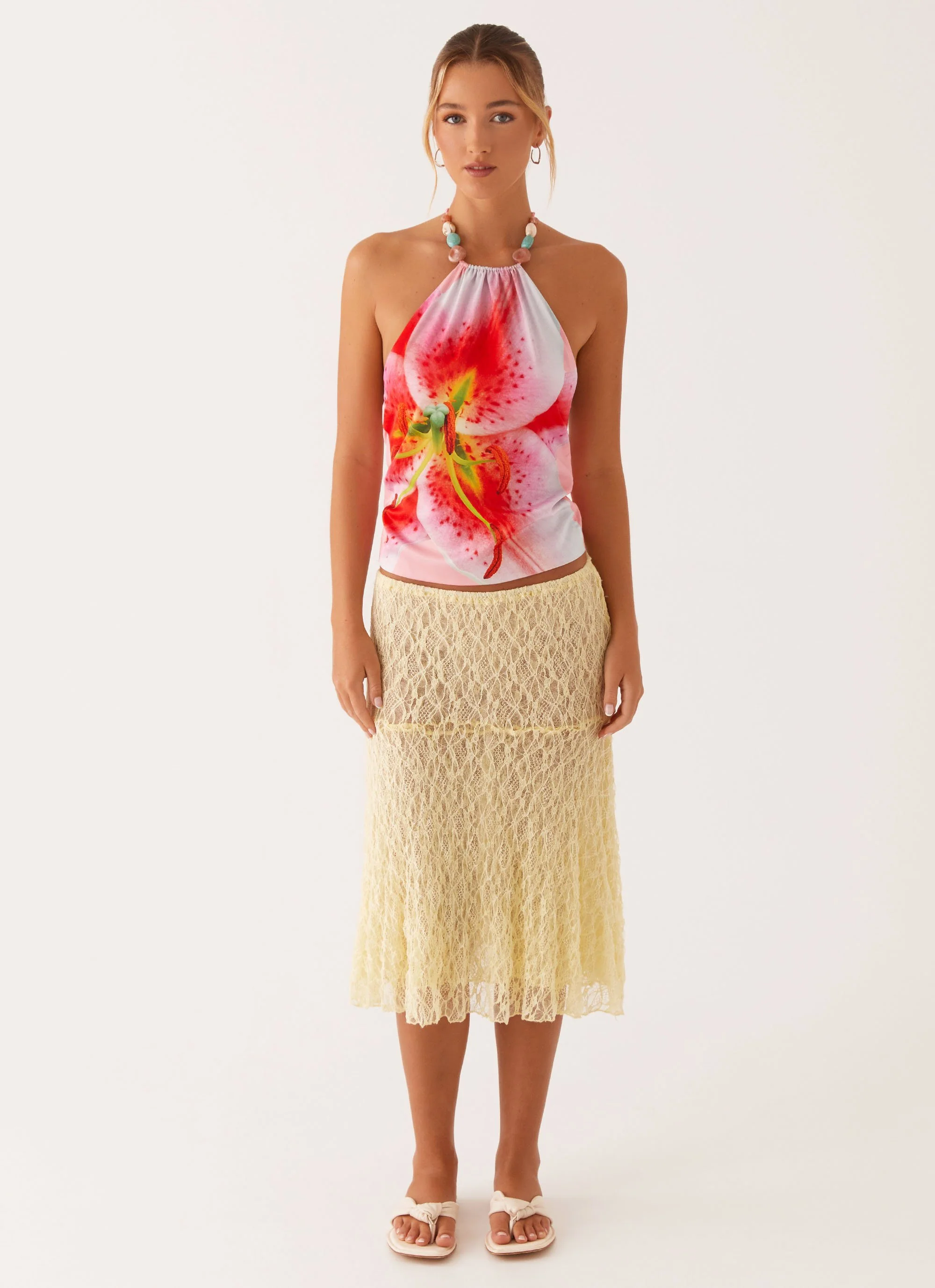 Destiny Midi Skirt - Yellow - Image 3