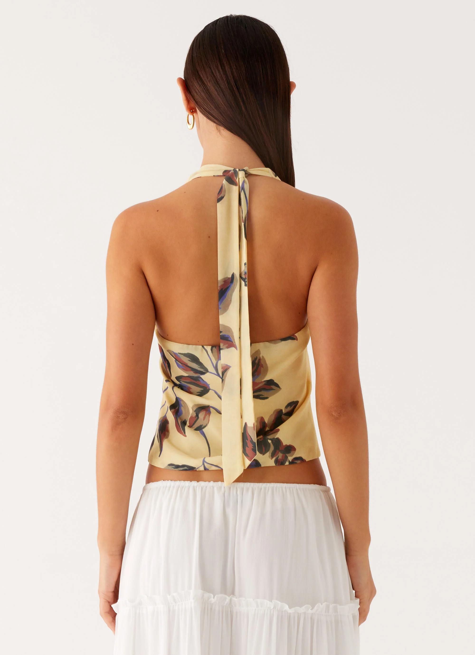 Devoted Halterneck Top - Buttercream Floral - Image 2
