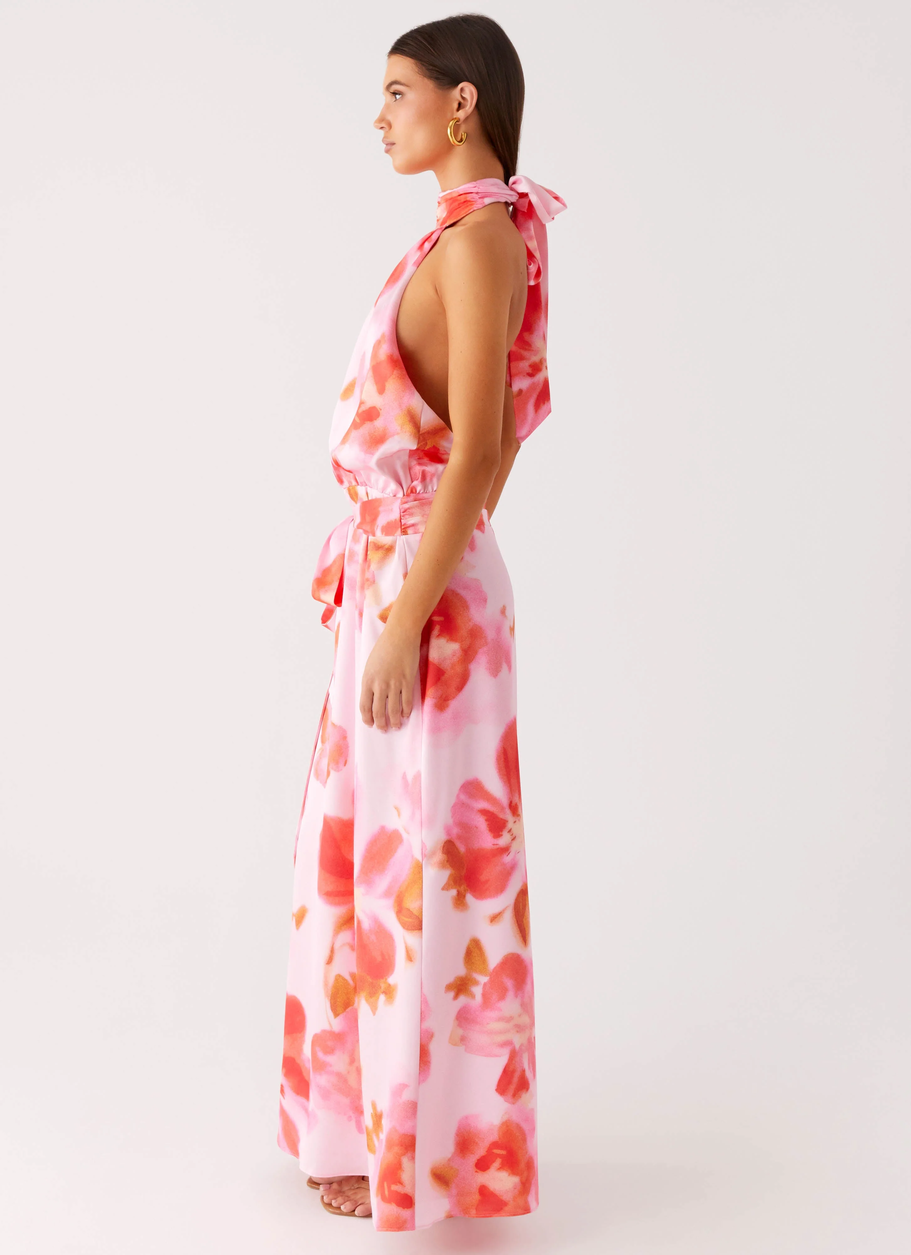 Diablo Backless Maxi Dress - Blushing Blossom - Image 3