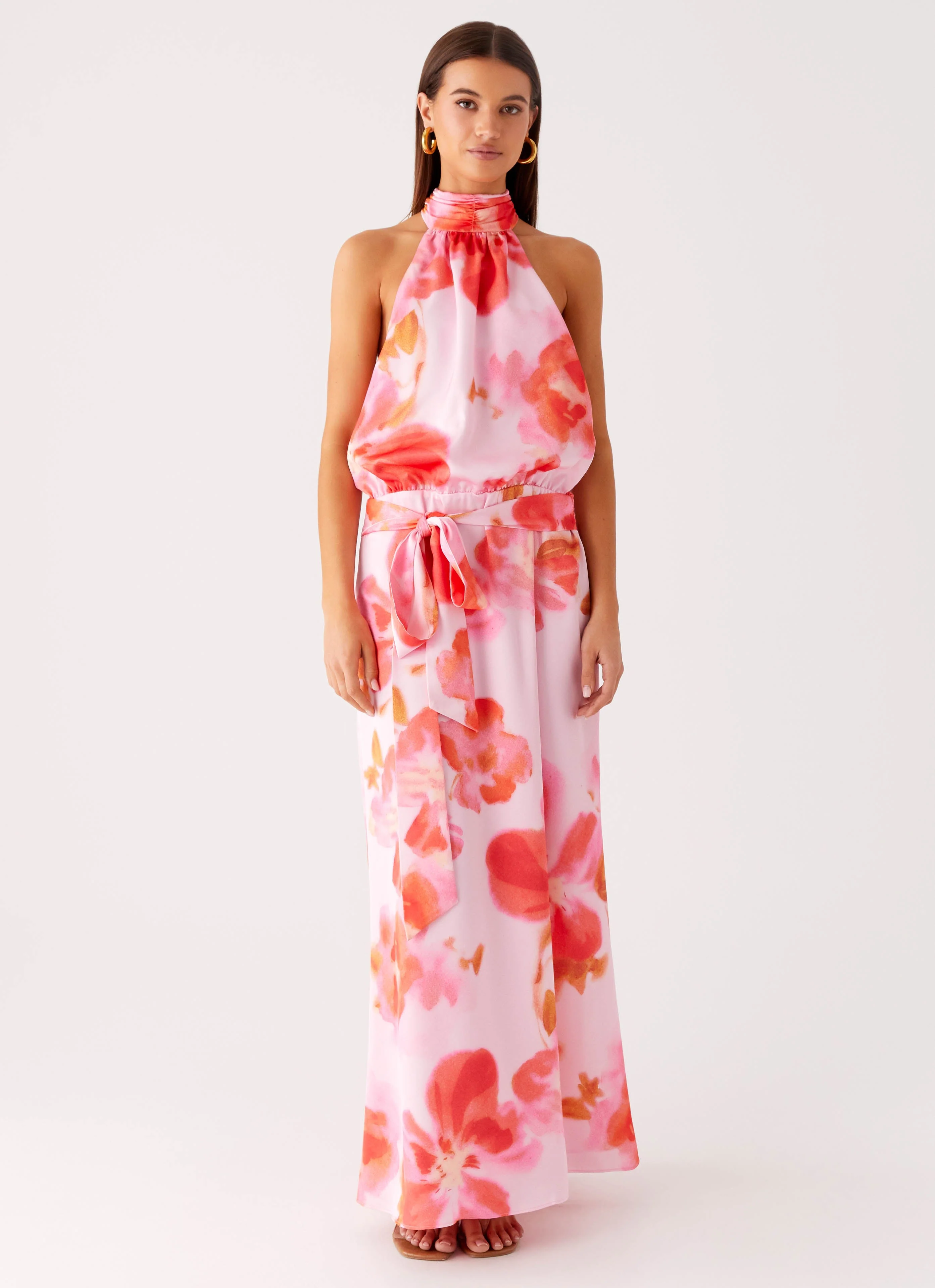 Diablo Backless Maxi Dress - Blushing Blossom - Image 4