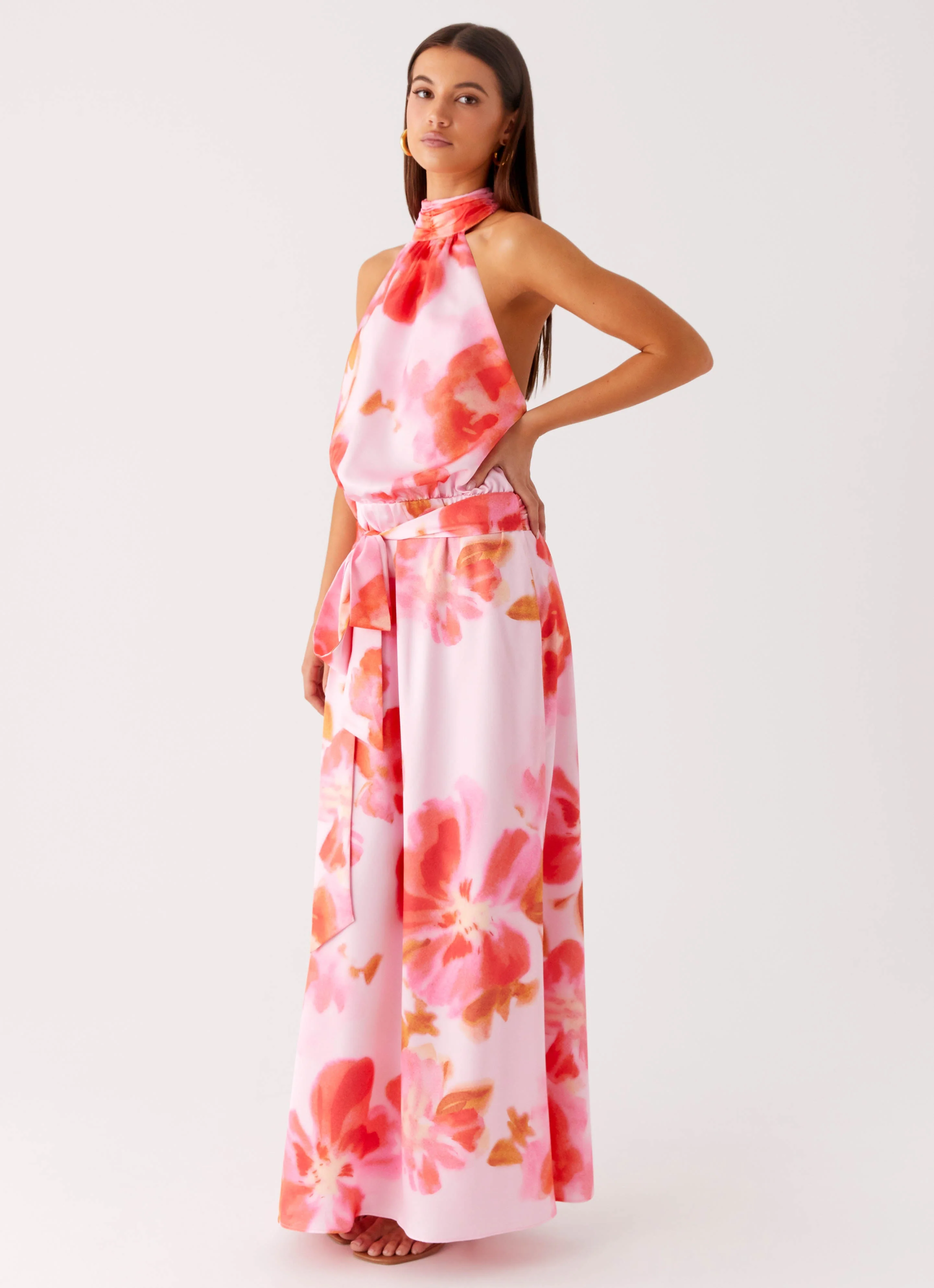 Diablo Backless Maxi Dress - Blushing Blossom - Image 5