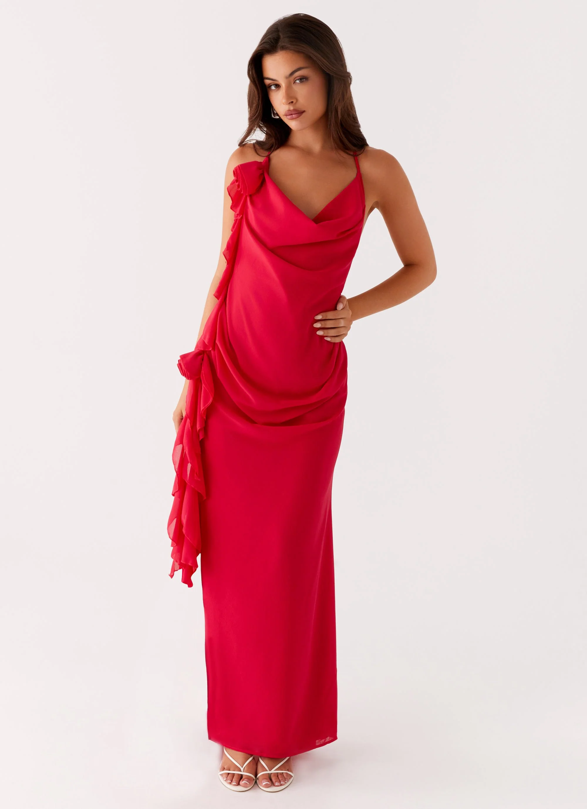 Diedre Rose Strappy Maxi Dress - Raspberry - Image 4