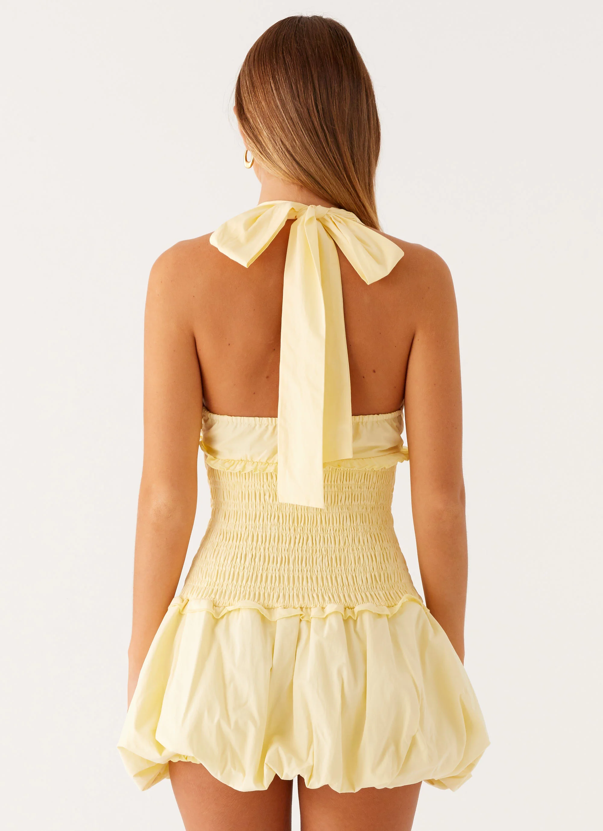 Dimi Bubble Mini Dress - Yellow - Image 4