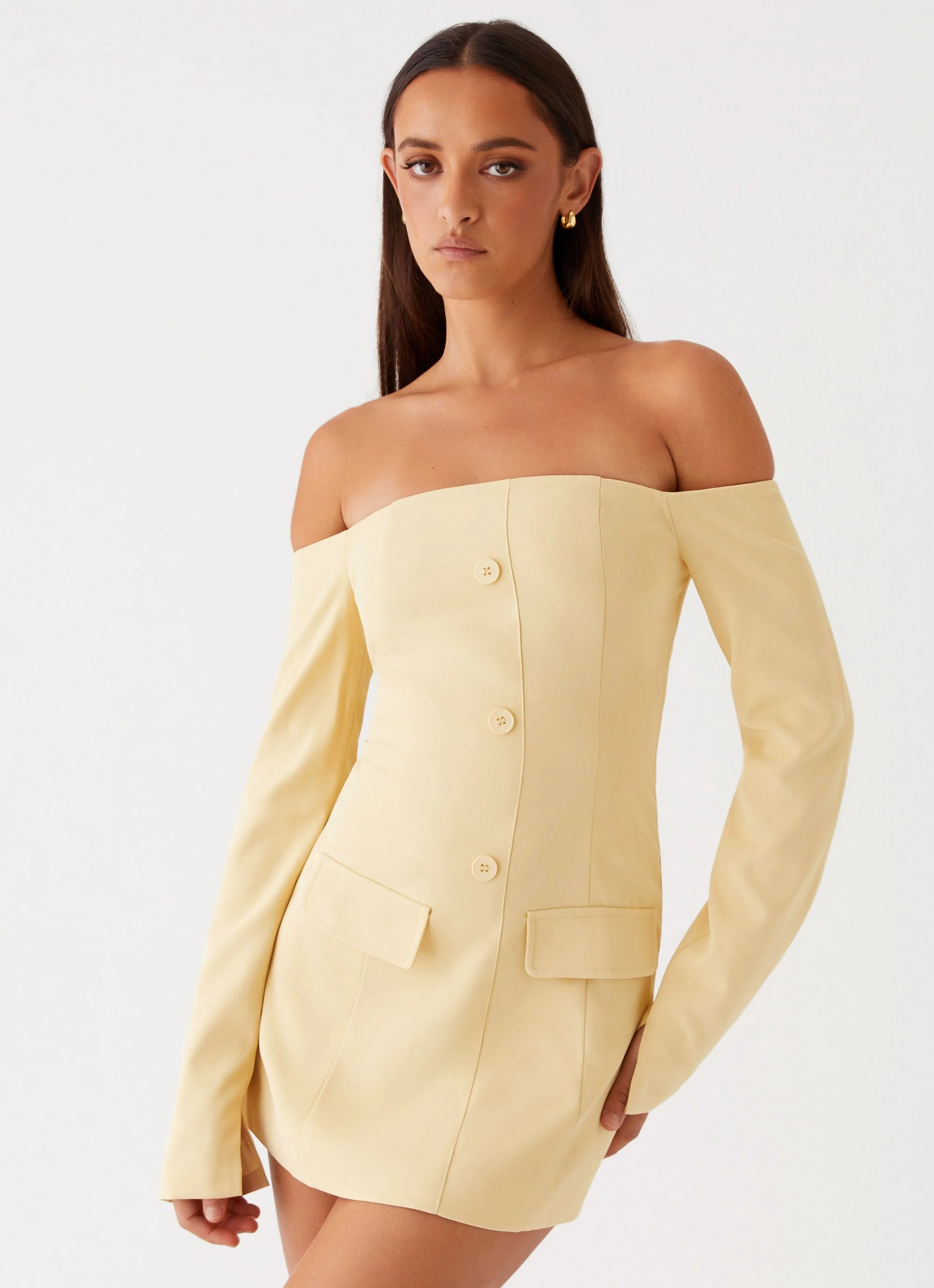 Dominique Blazer Mini Dress - Yellow - Image 5