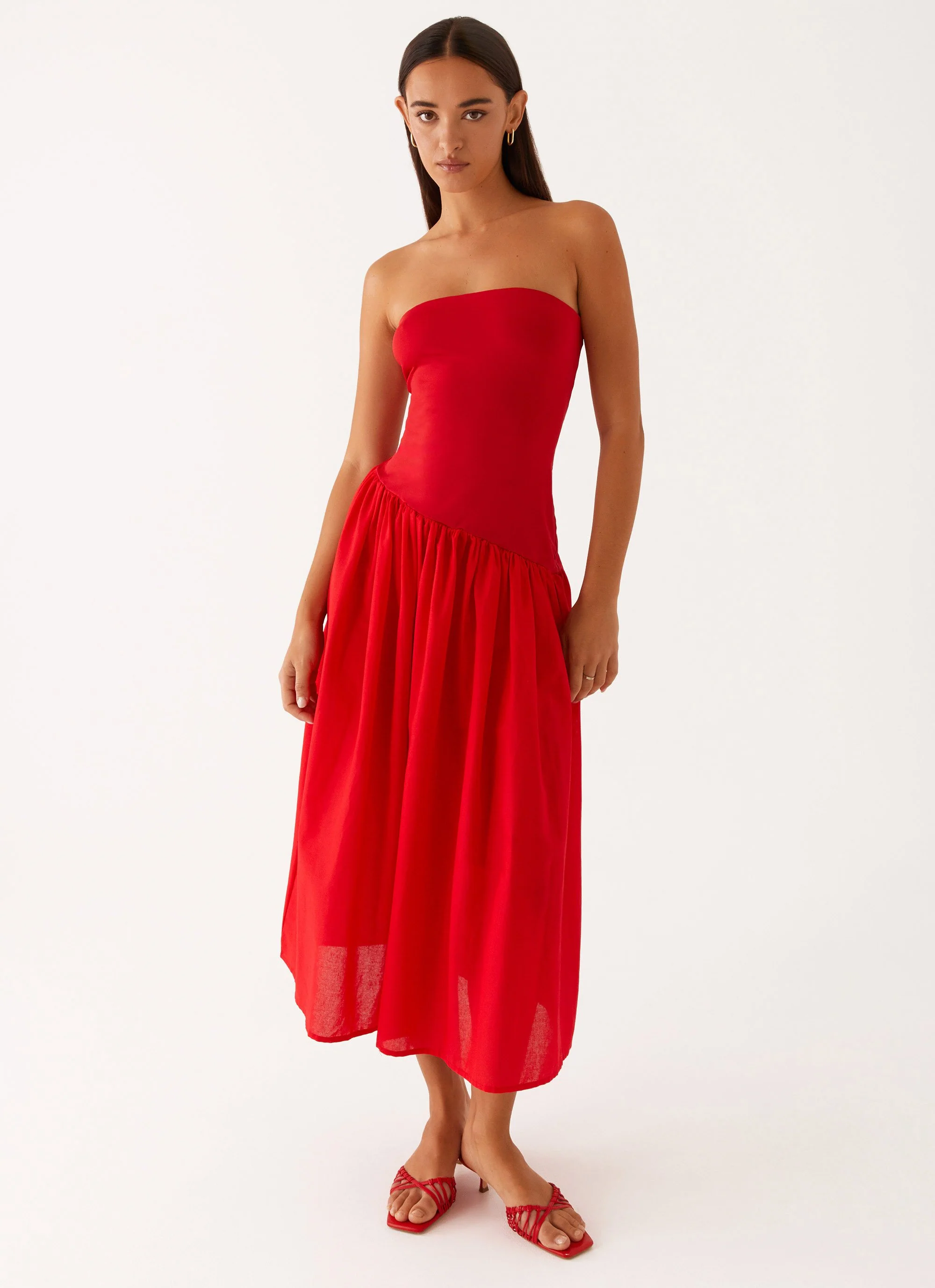 Domino Effect Midi Dress - Red - Image 6