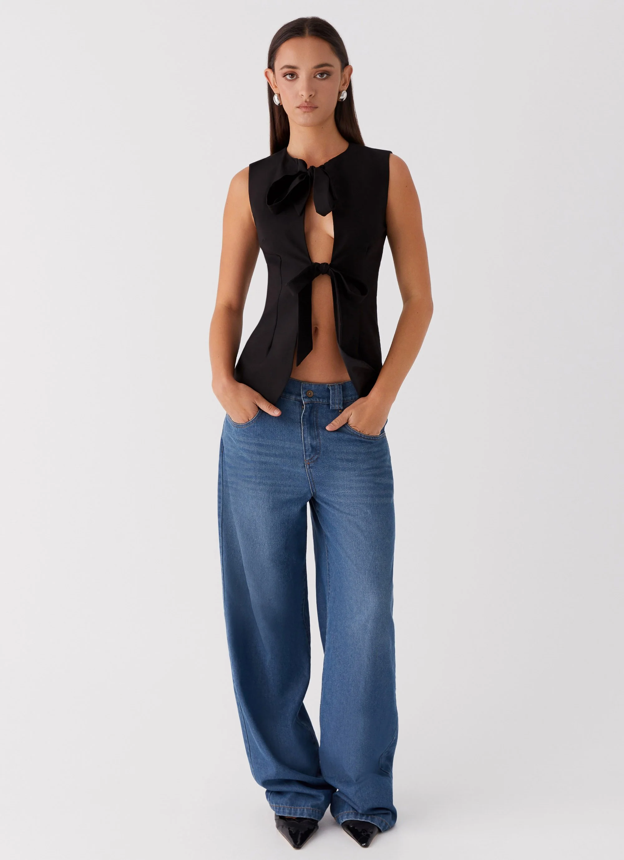 Dottie Tie Top - Black - Image 3