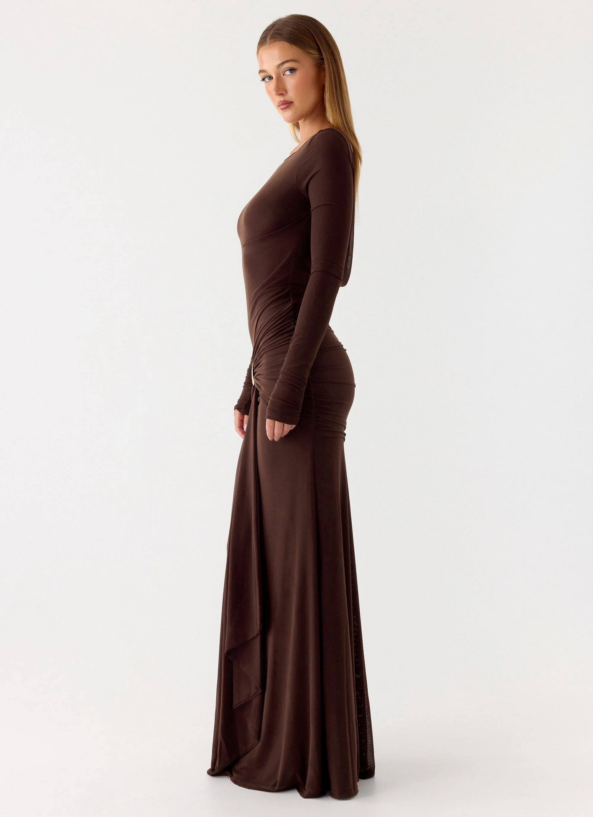 Dray Maxi Dress - Chocolate - Image 3