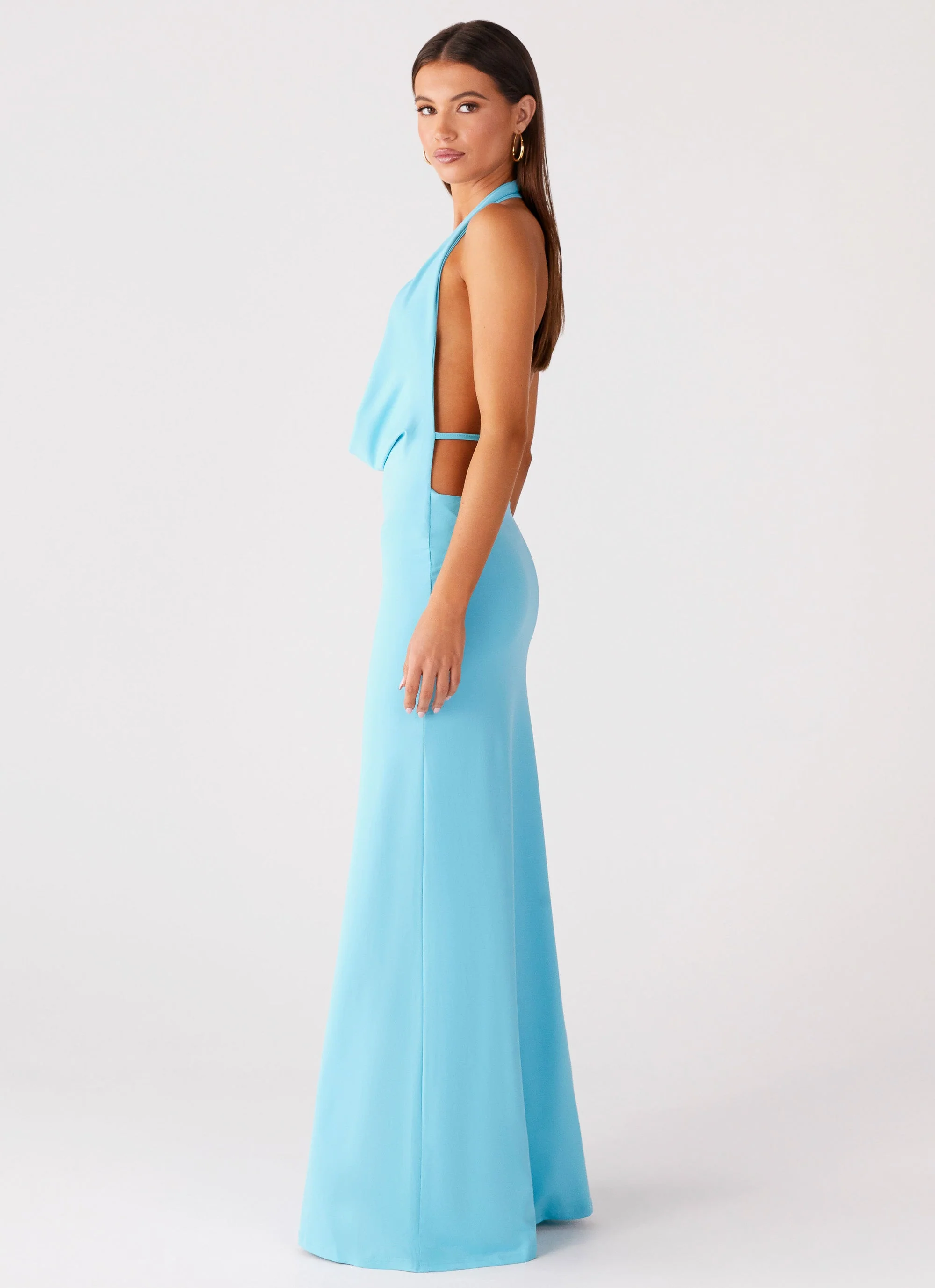 Driftwood Cowl Maxi Dress - Turquoise - Image 2