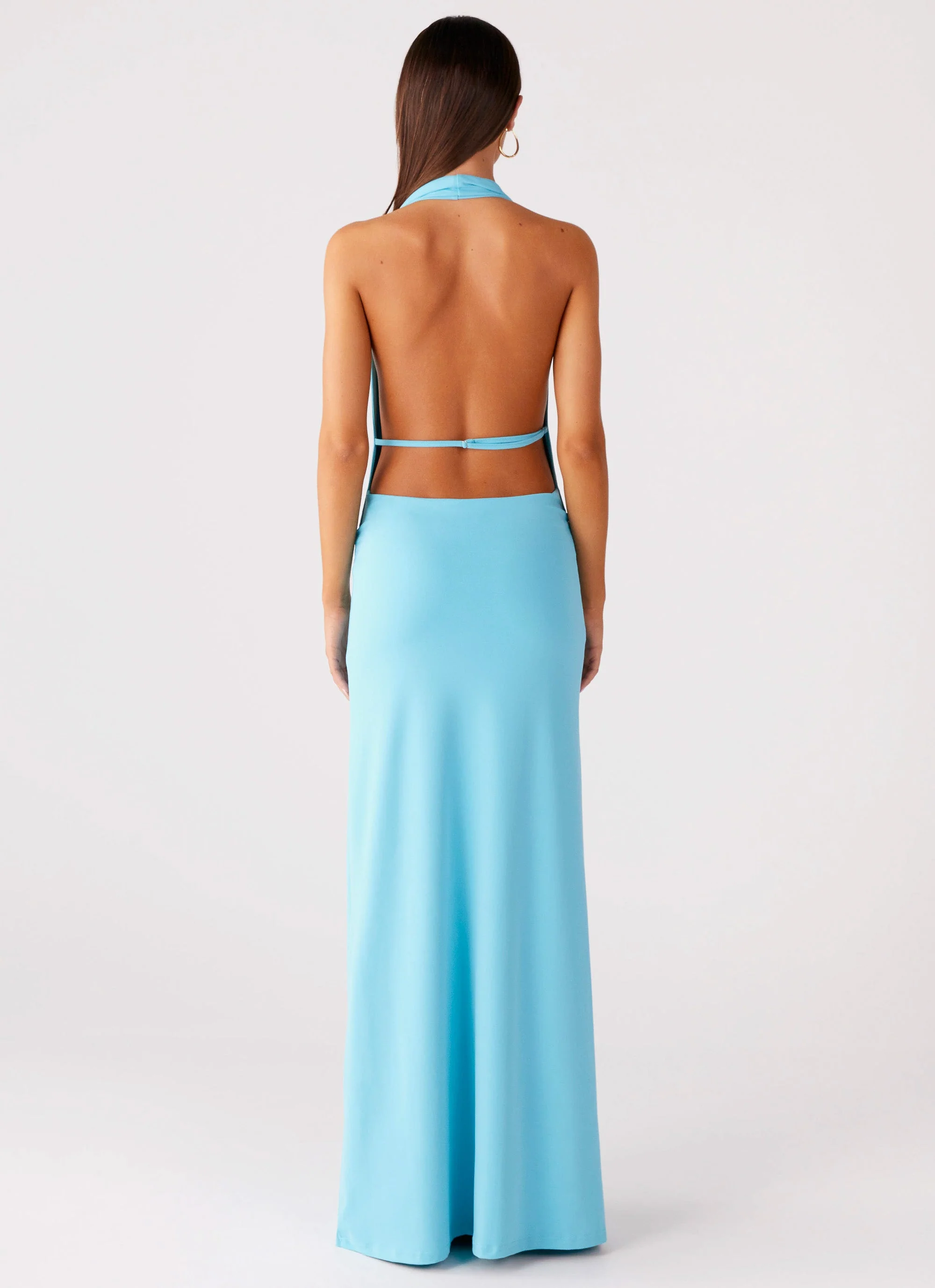 Driftwood Cowl Maxi Dress - Turquoise - Image 3