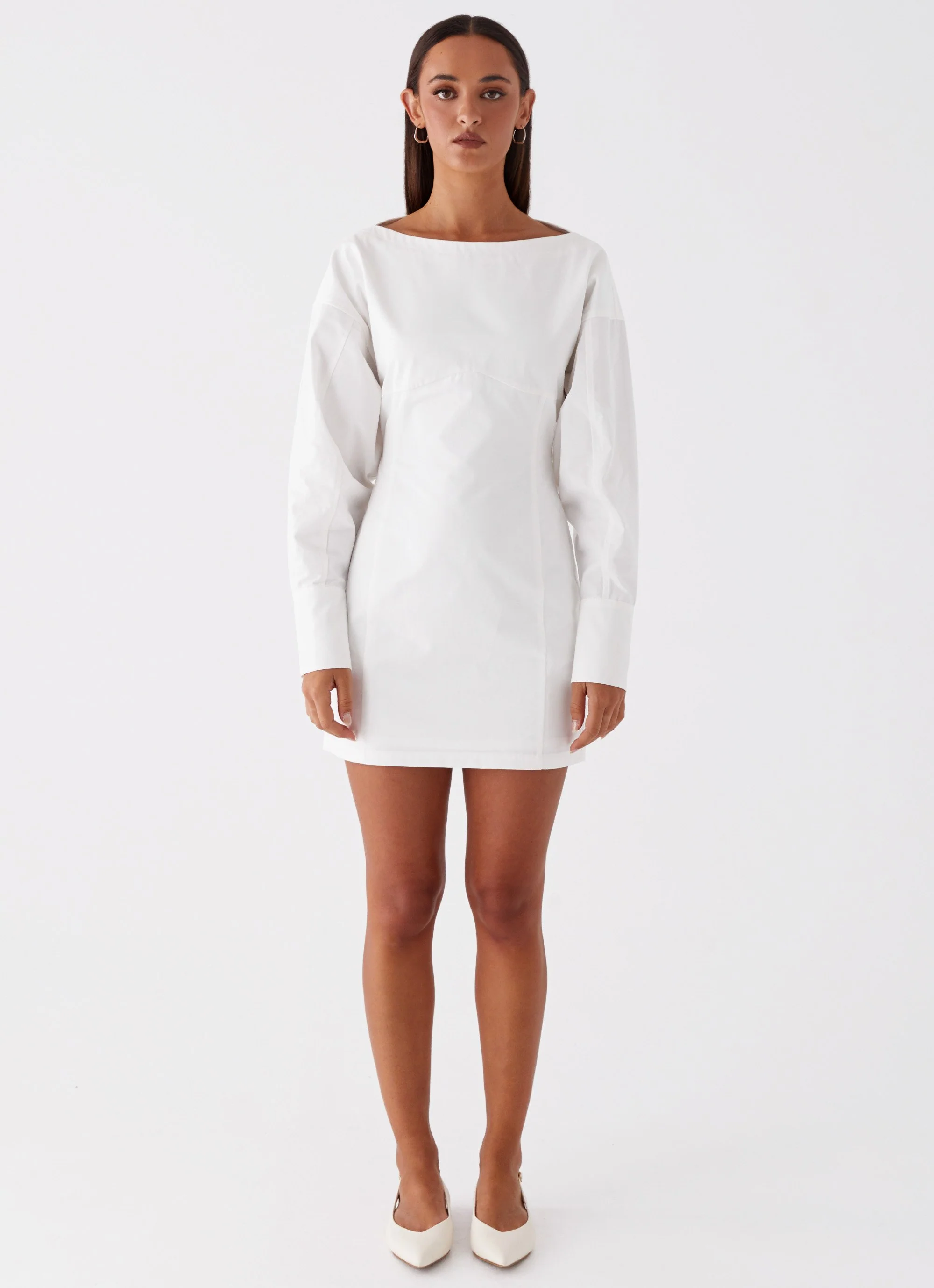 Dynasty Shirt Mini Dress - White - Image 2
