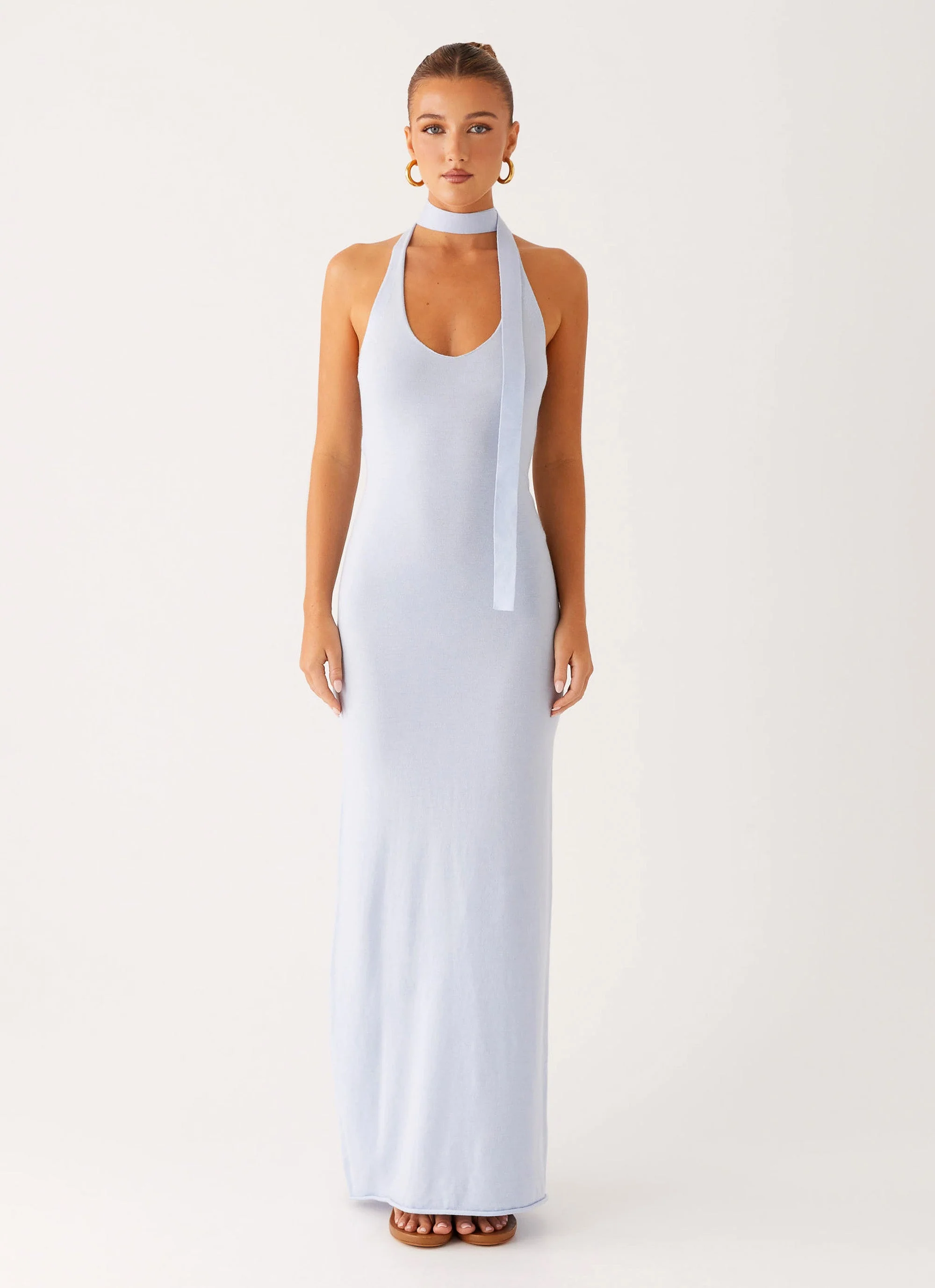 Eddie Knit Maxi Dress - Blue - Image 6