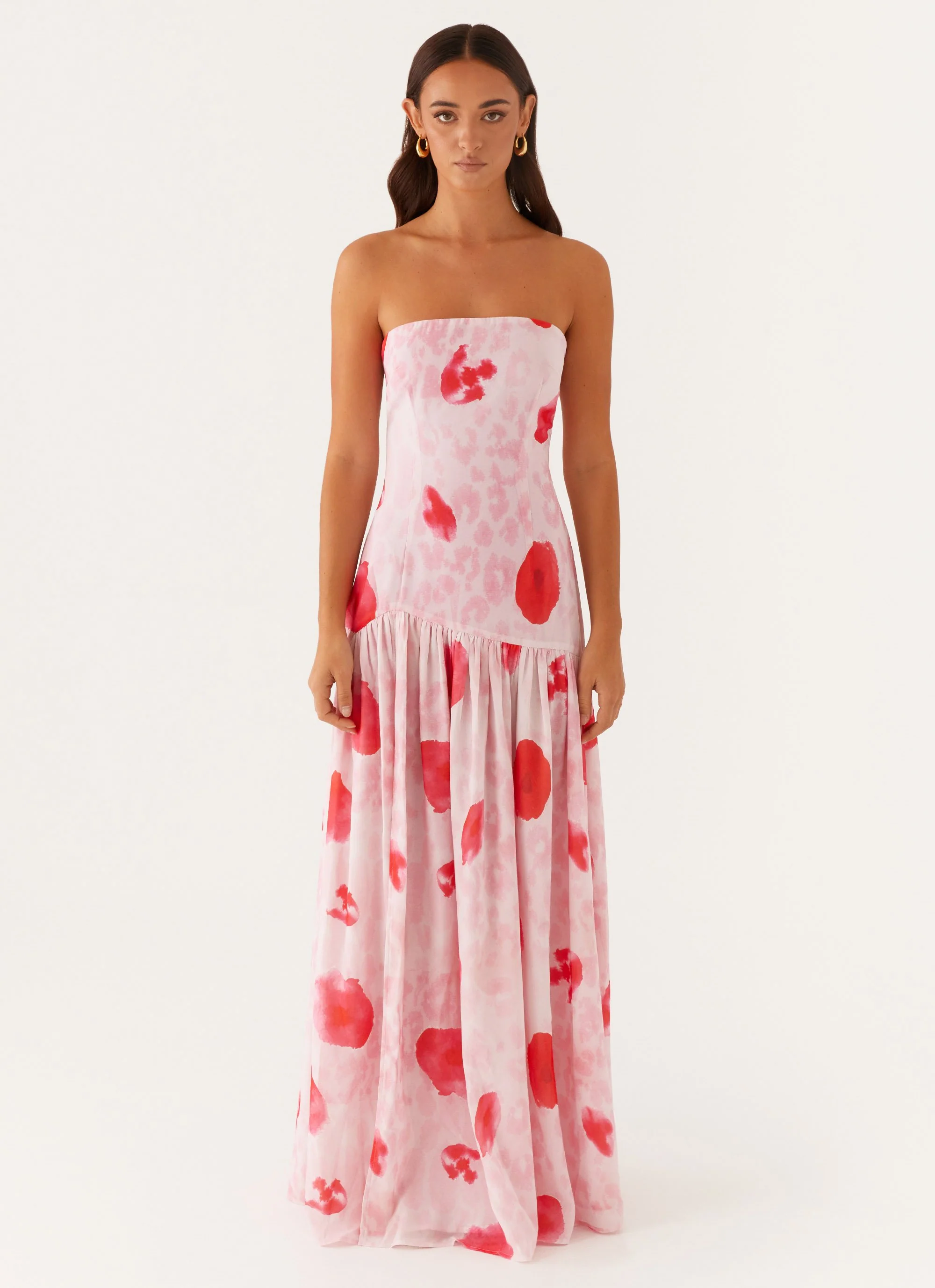 Eden Strapless Maxi Dress - Rose Leopard - Image 2
