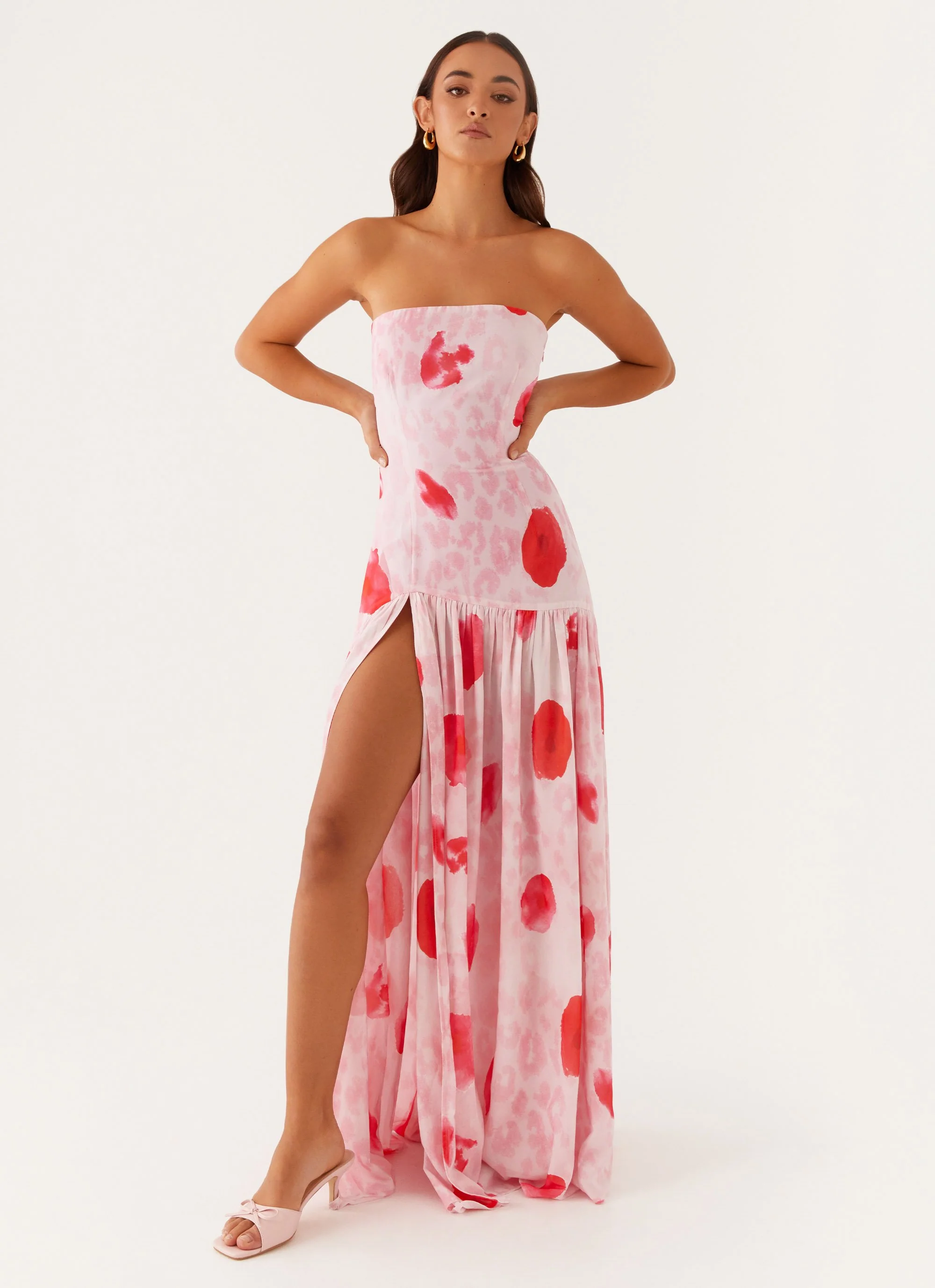 Eden Strapless Maxi Dress - Rose Leopard - Image 5