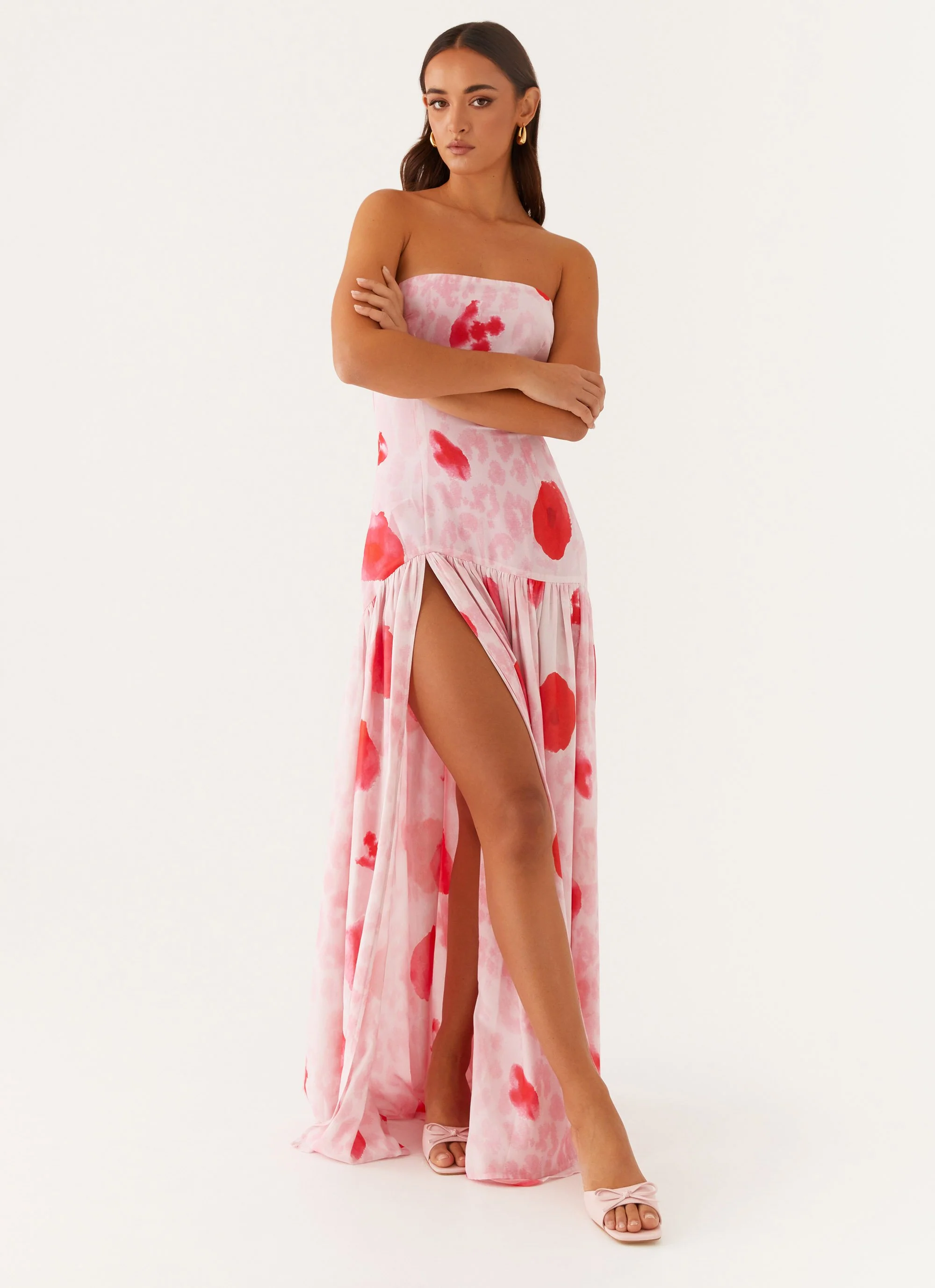 Eden Strapless Maxi Dress - Rose Leopard - Image 6