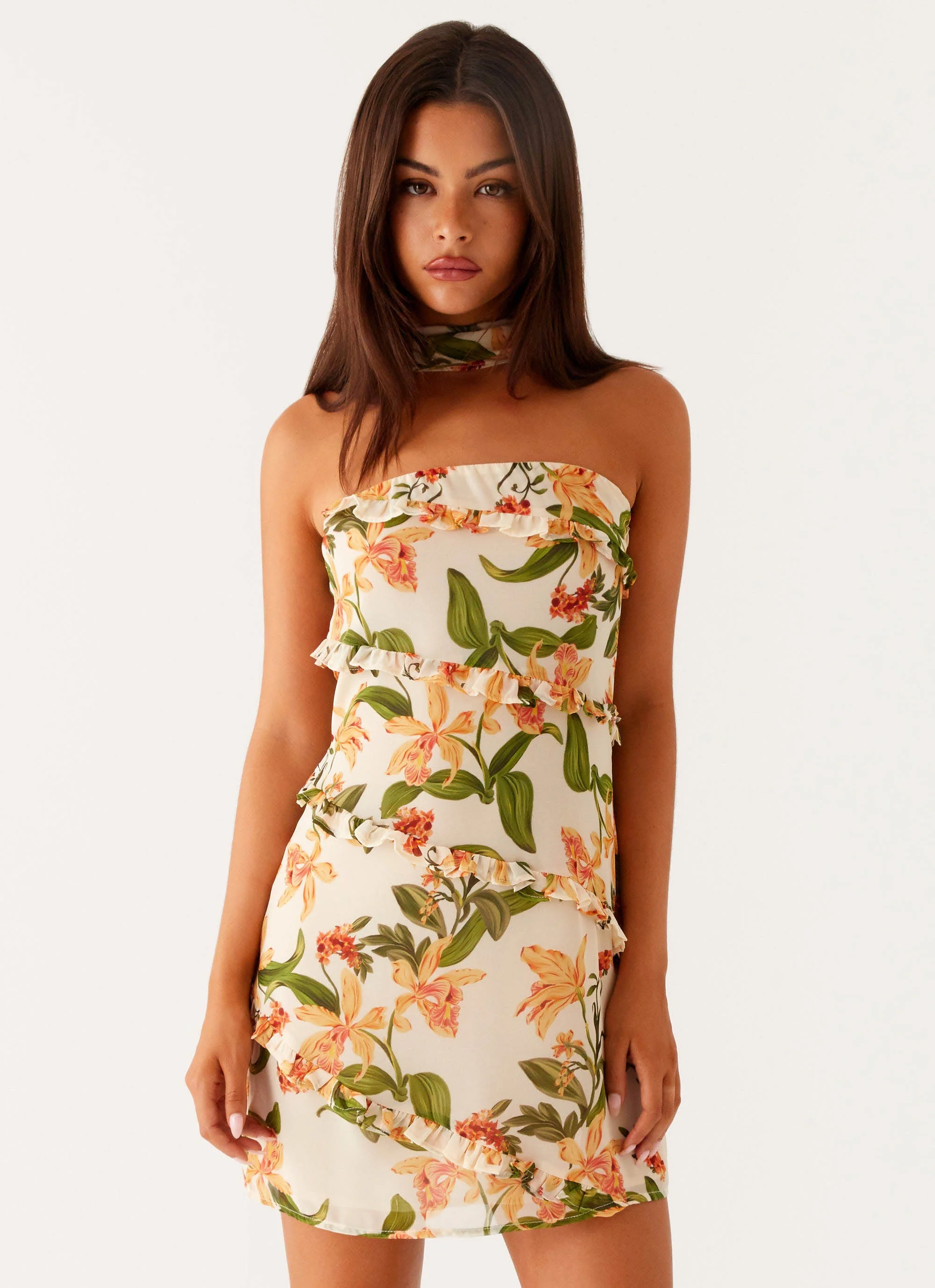 Edwina Strapless Mini Dress - Floral Print - Image 6