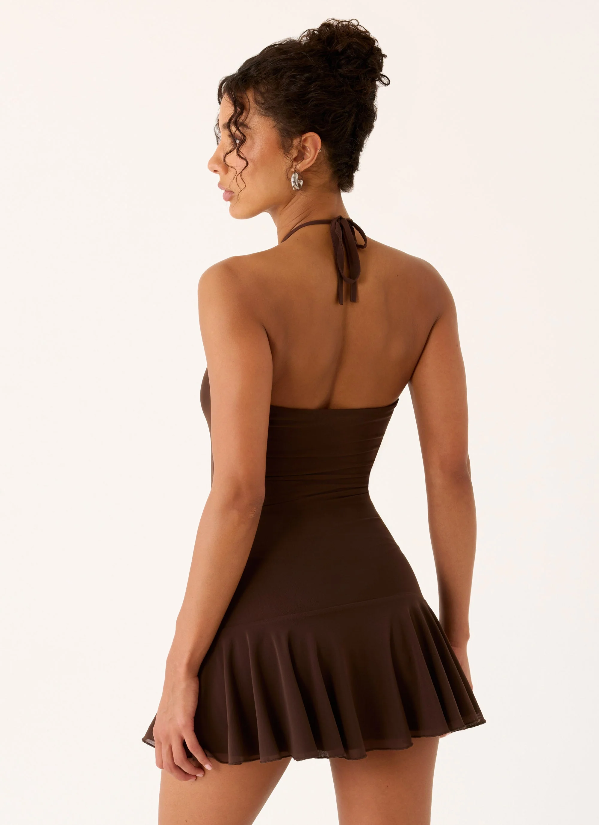Elektra Mini Dress - Chocolate - Image 6