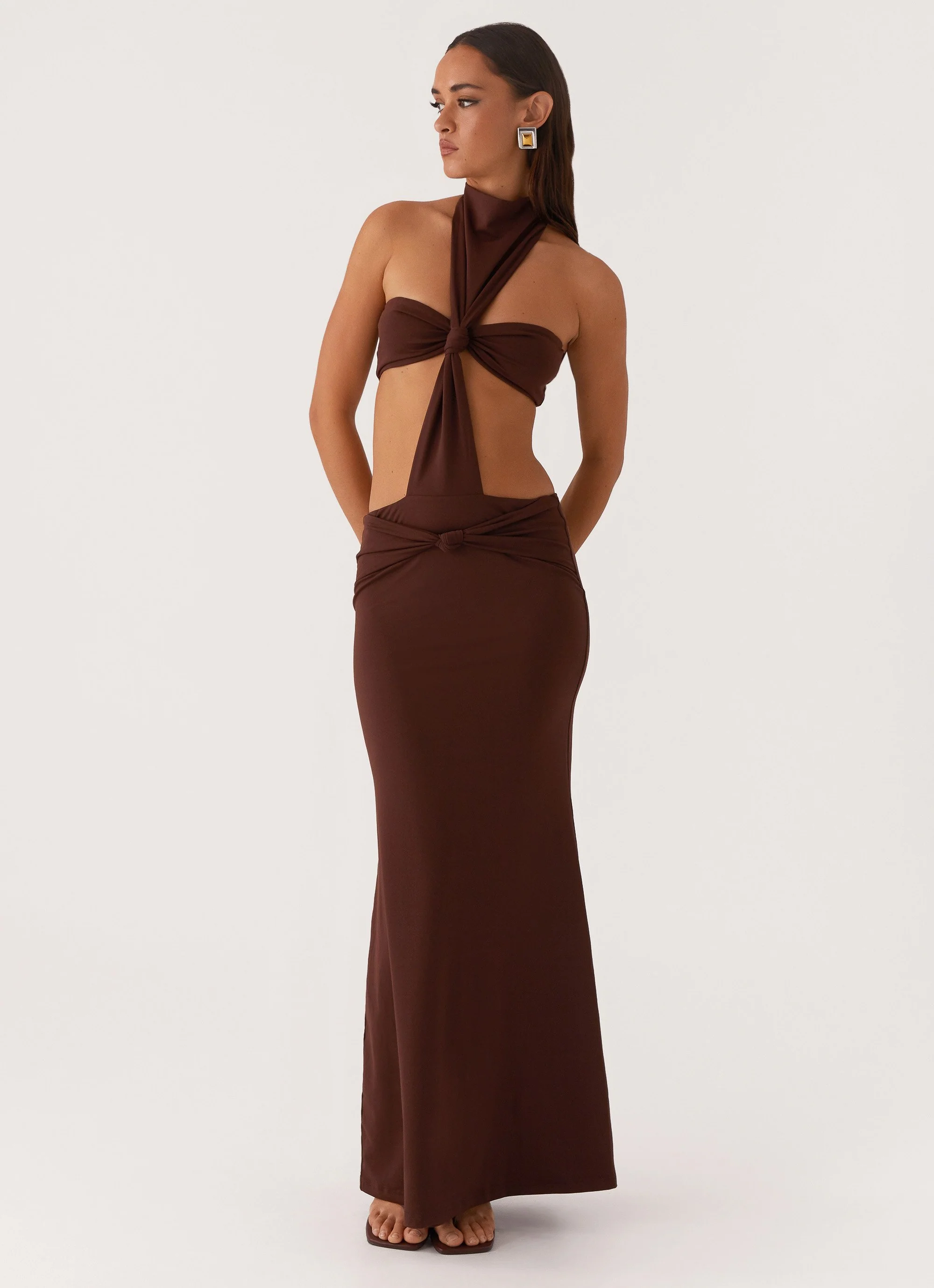 Elinor Maxi Dress - Chocolate - Image 6