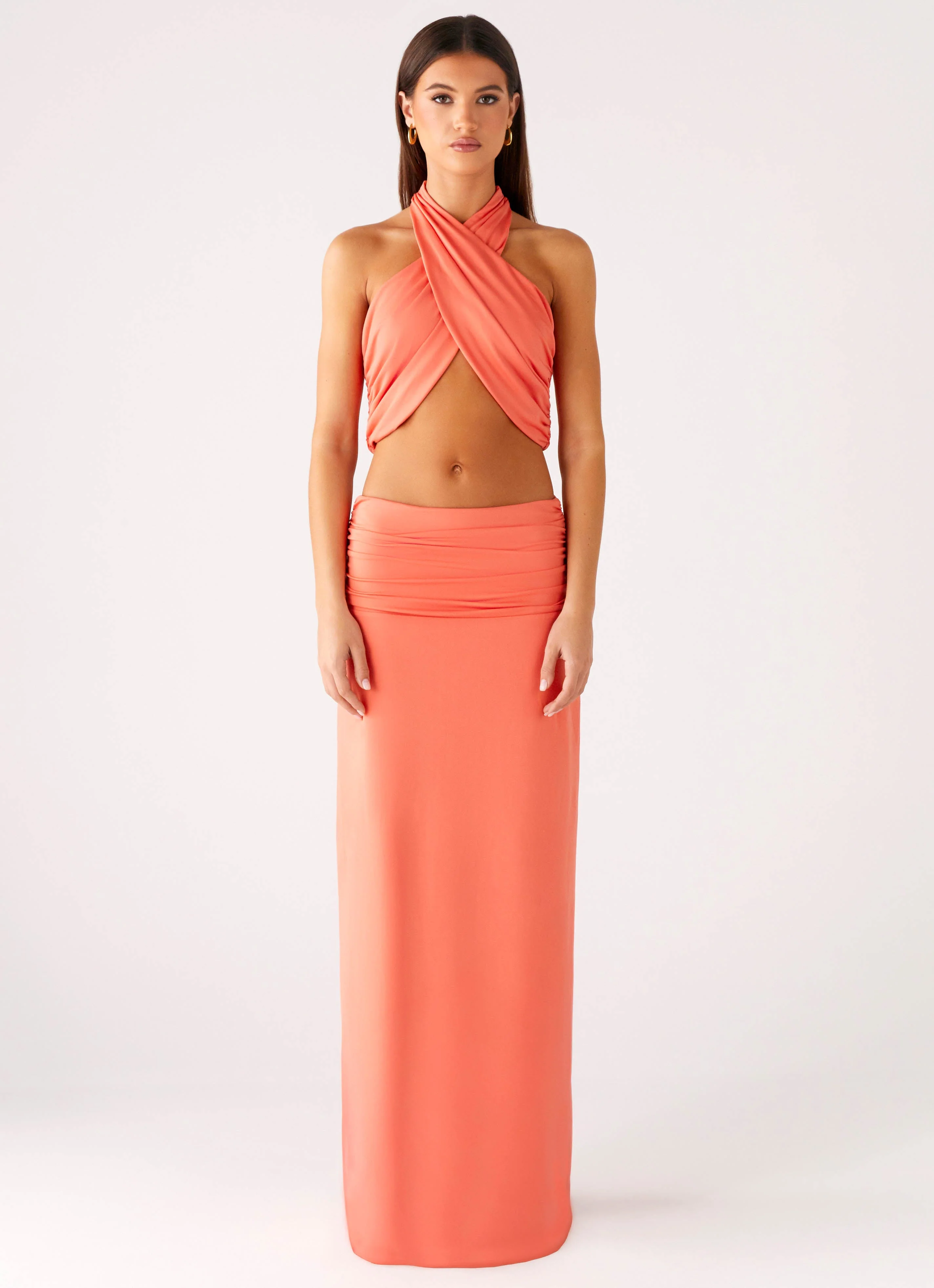 Elisabetta Maxi Skirt - Coral - Image 4