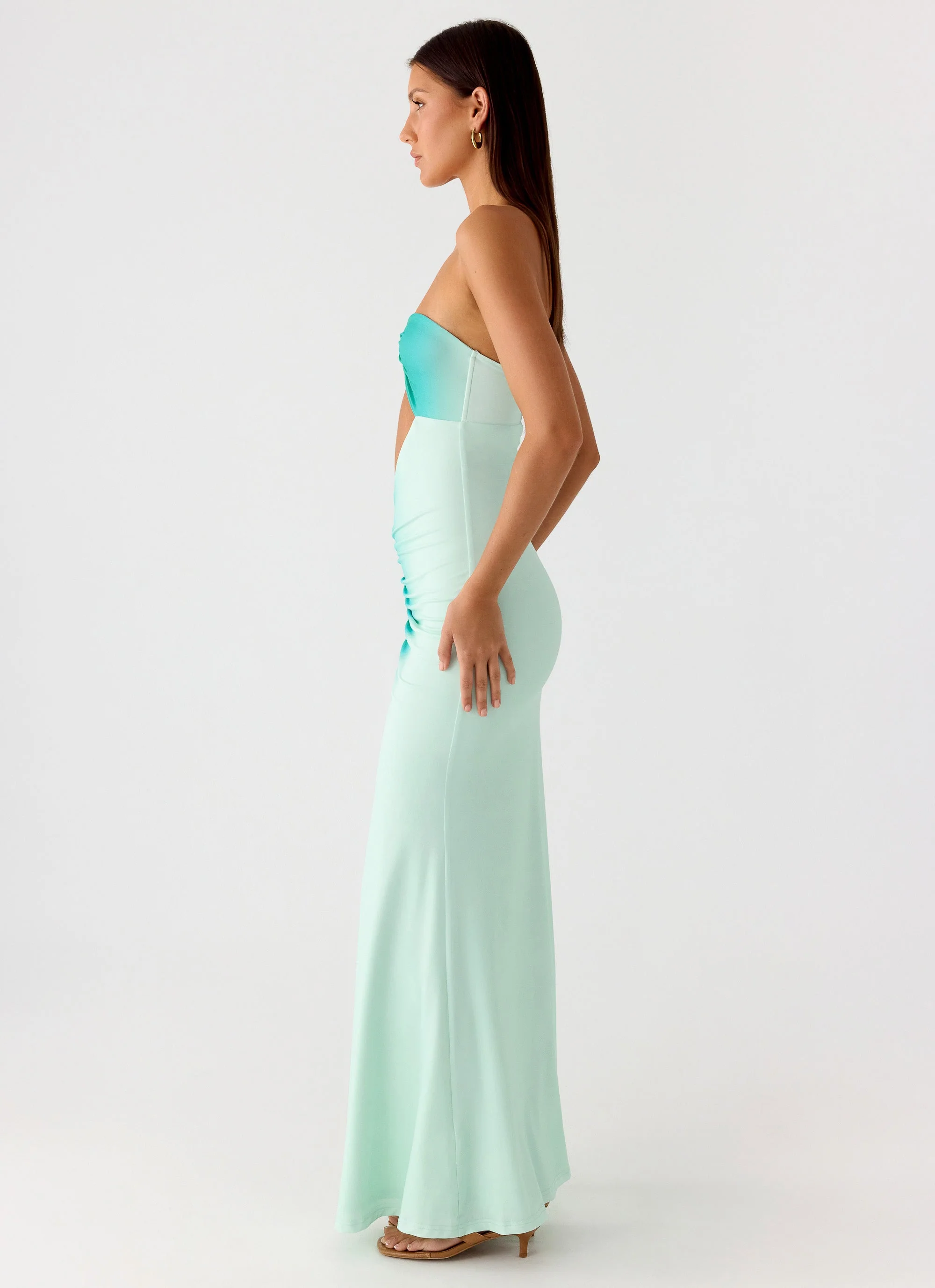 Ellisah Ombre Maxi Dress - Green Gradient - Image 2