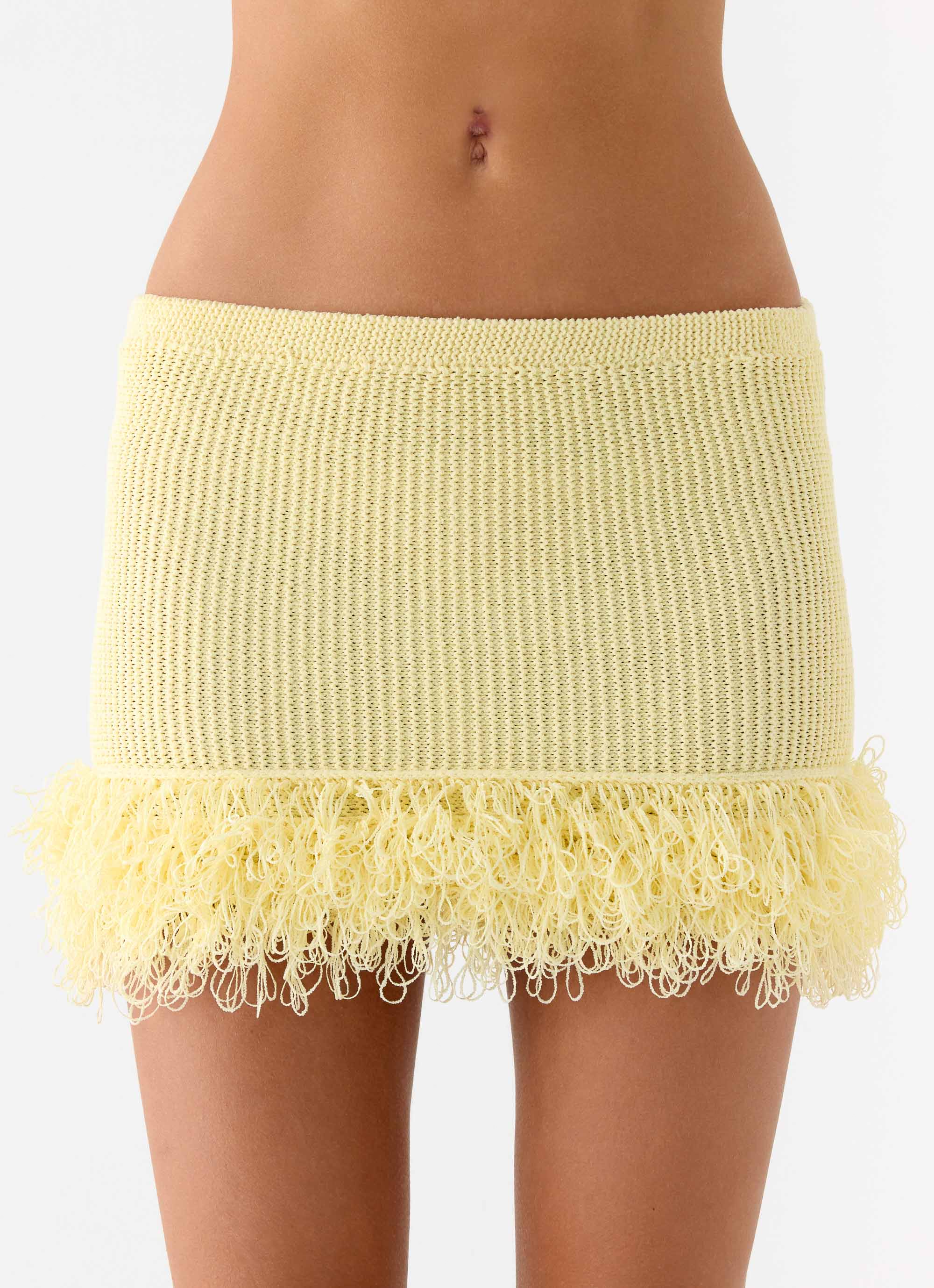 Elyssa Knit Mini Skirt - Lemon - Image 5