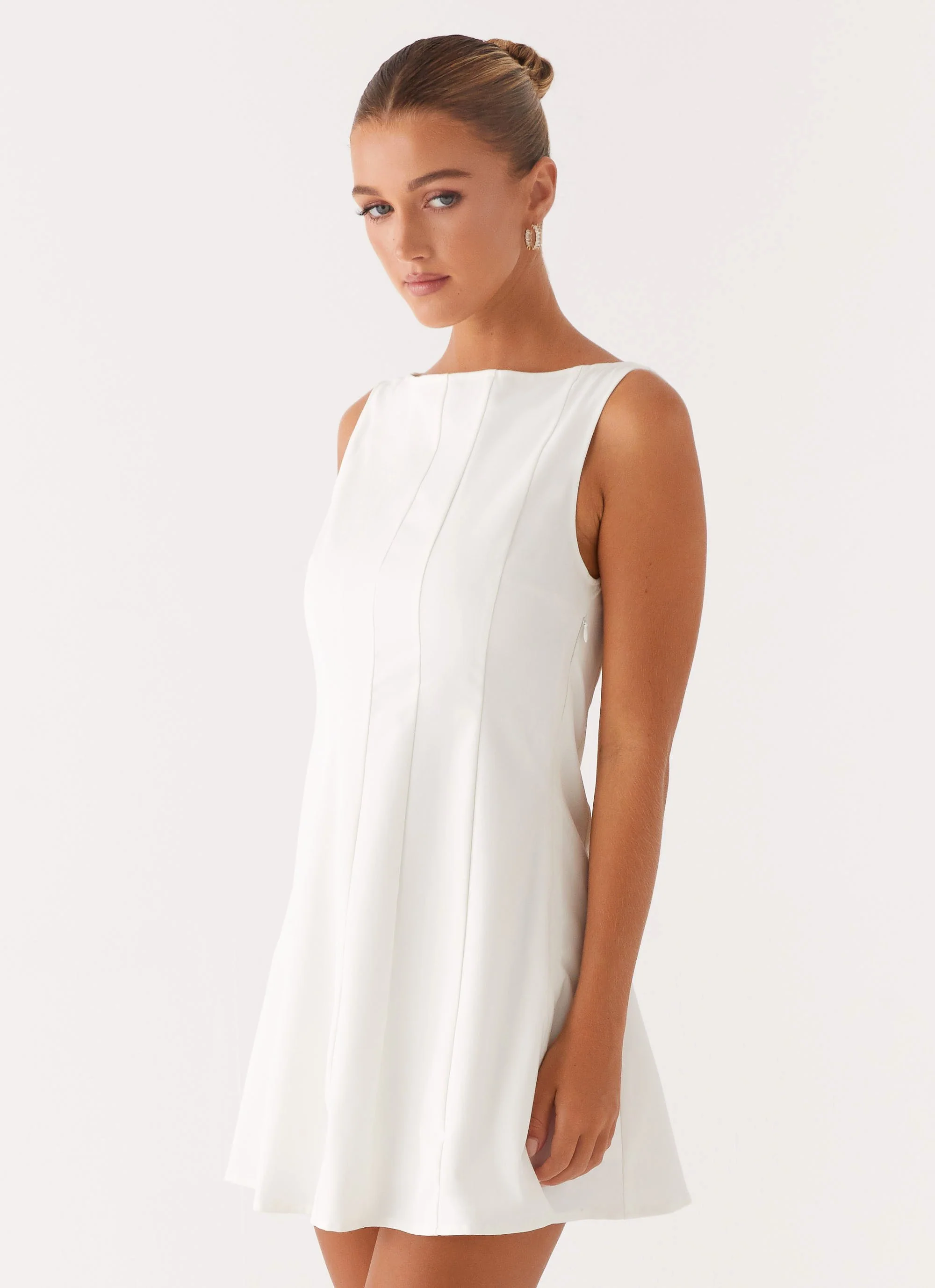 Emelie Mini Dress - White - Image 3