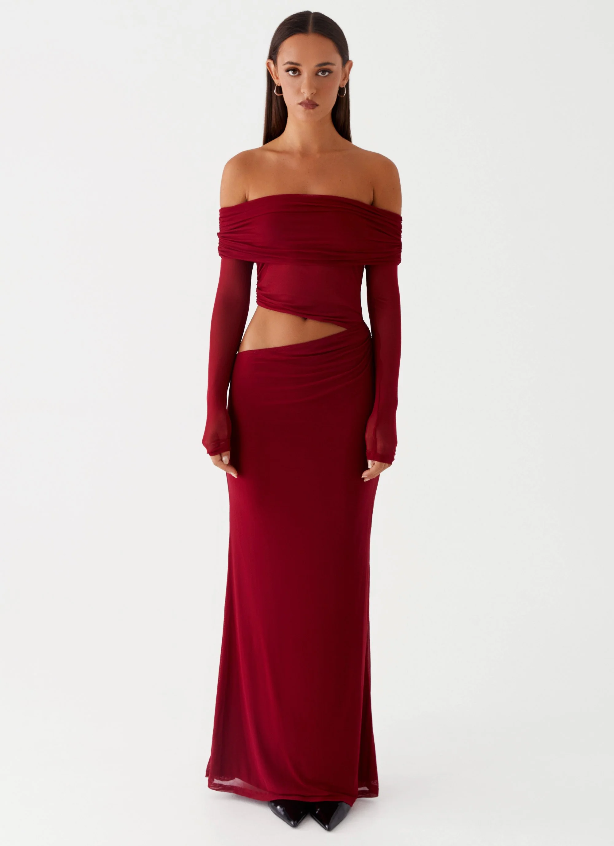 Emery Maxi Dress - Cherry Red - Image 2
