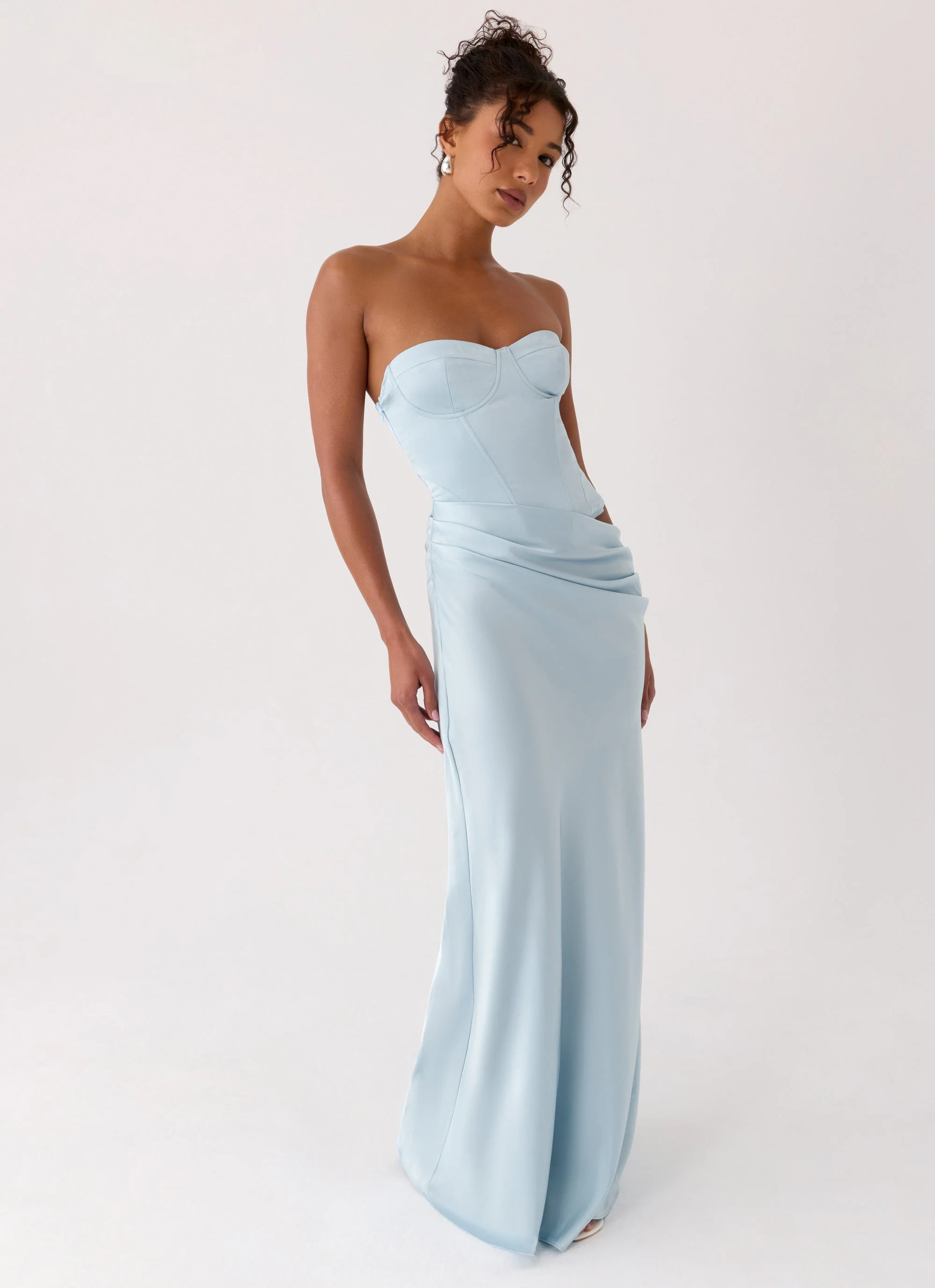 Emory Corset Maxi Dress - Blue - Image 6