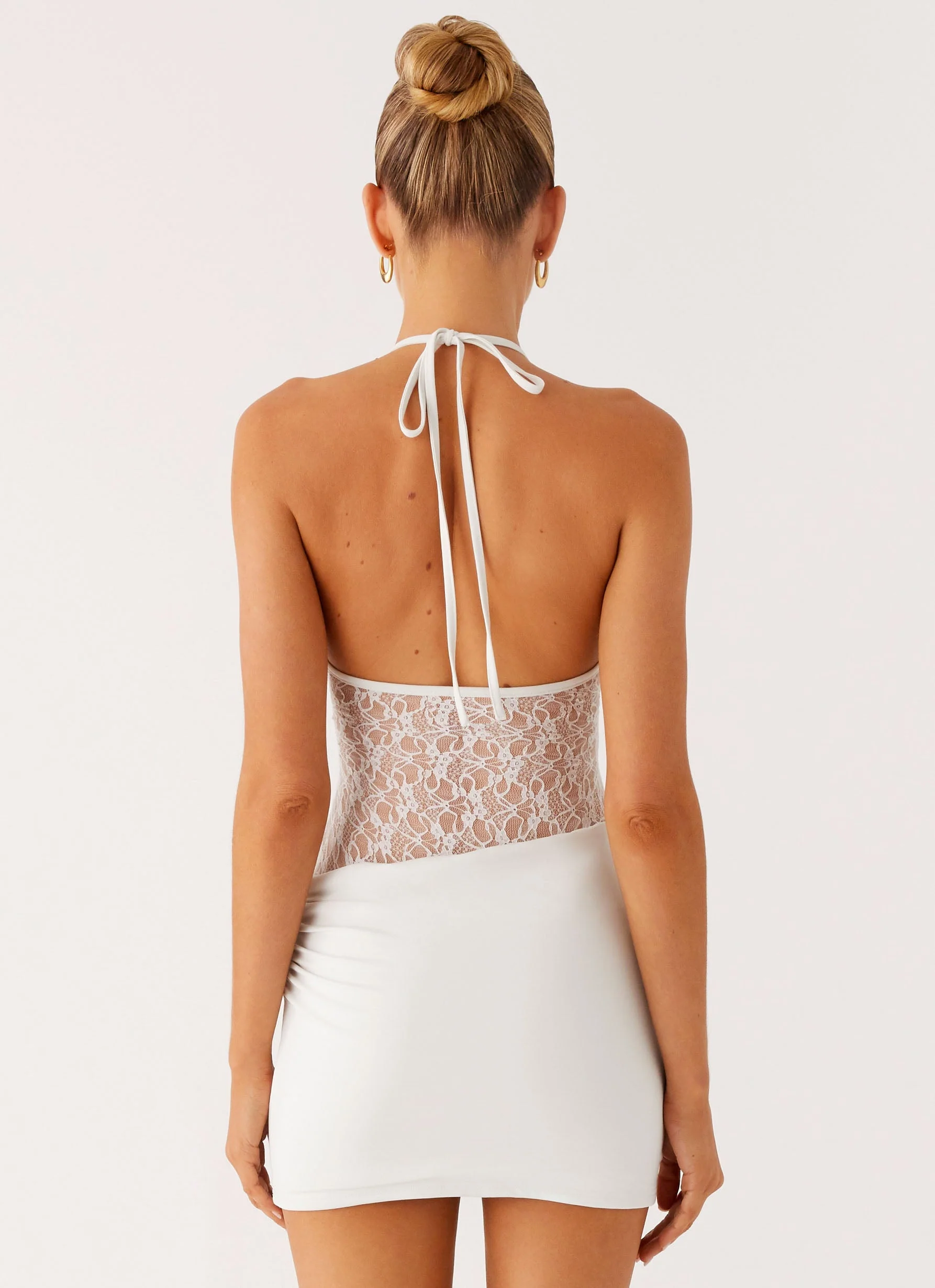 Enchant Lace Mini Dress - Ivory - Image 3