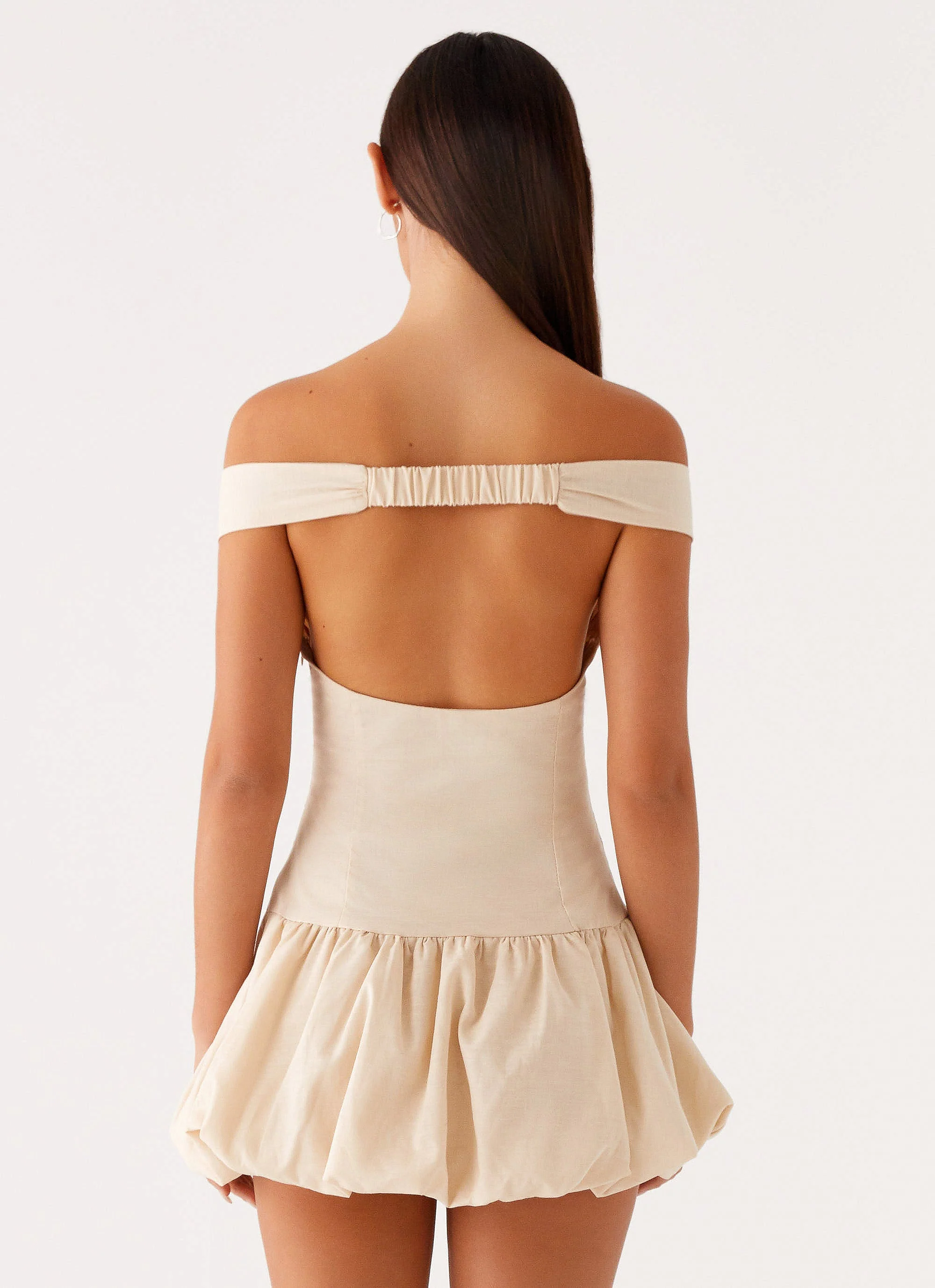 Endless Romance Off Shoulder Mini Dress - Butter - Image 3