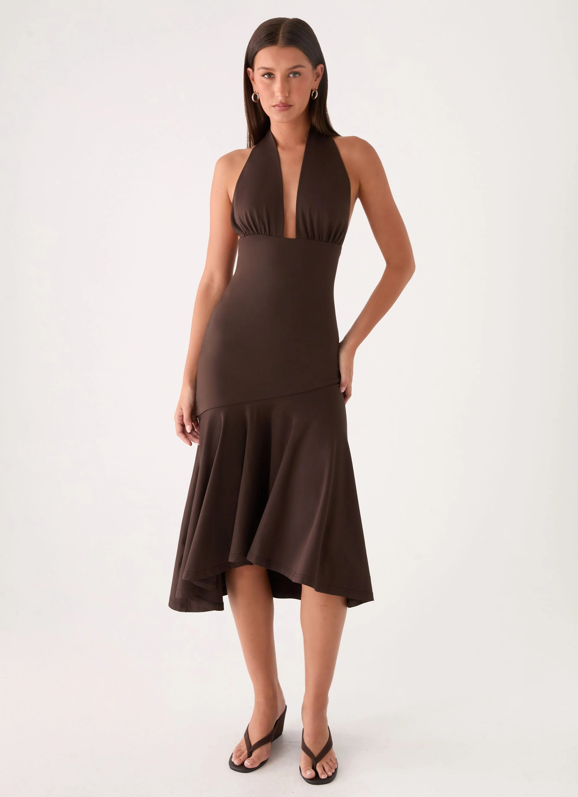 Enyah Midi Dress - Chocolate - Image 5