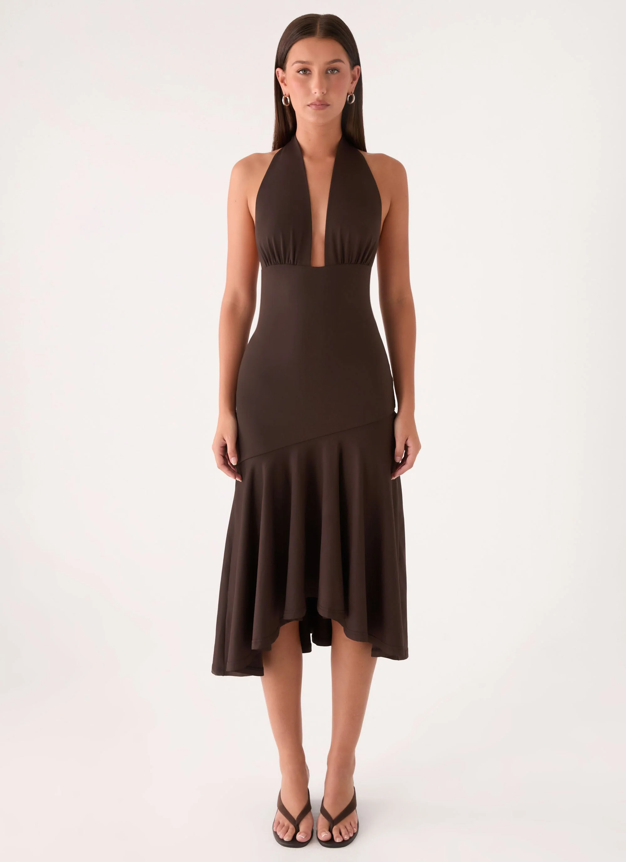 Enyah Midi Dress - Chocolate - Image 6