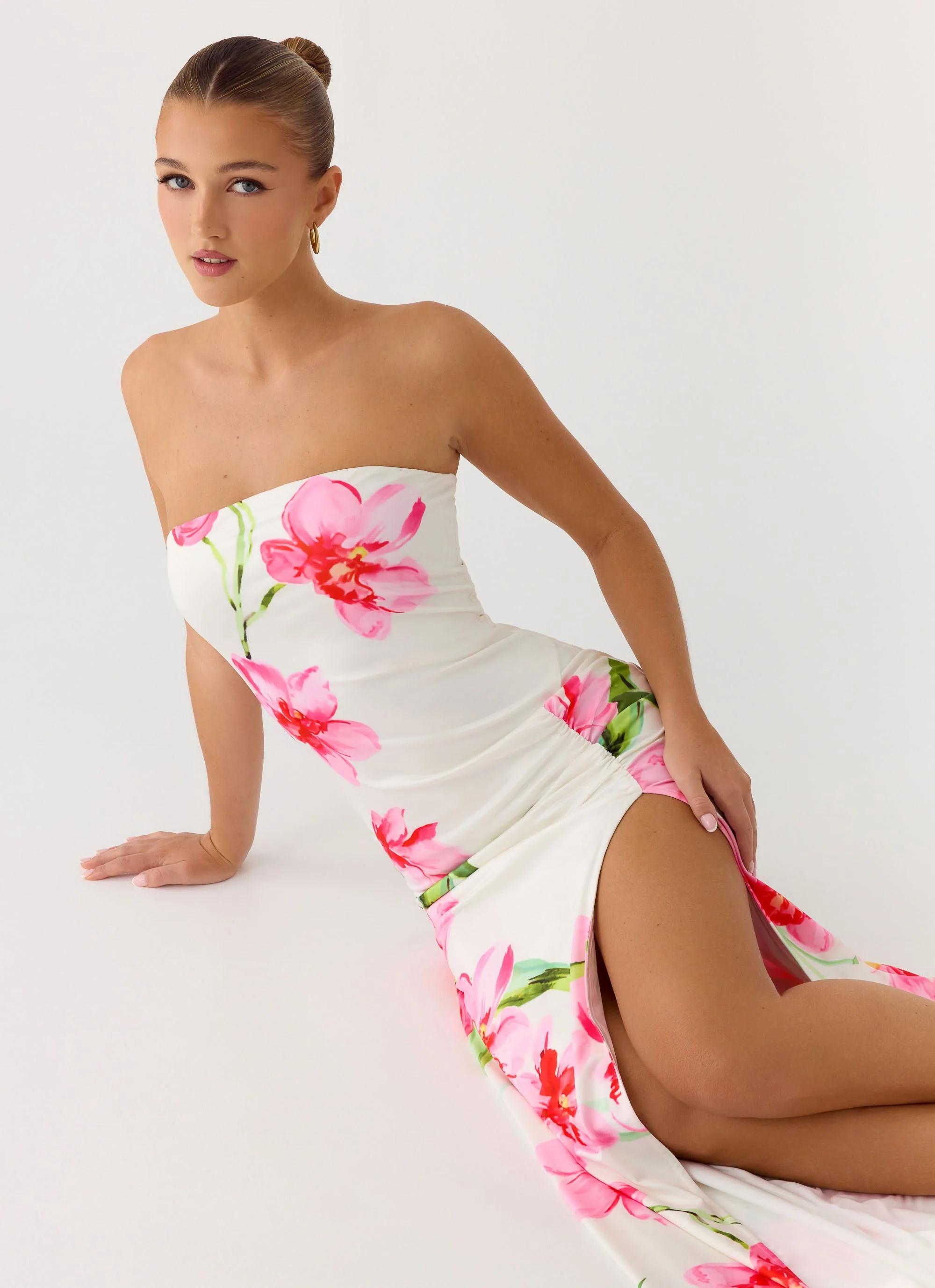 Erivo Strapless Maxi Dress - Ivory Reef - Image 6