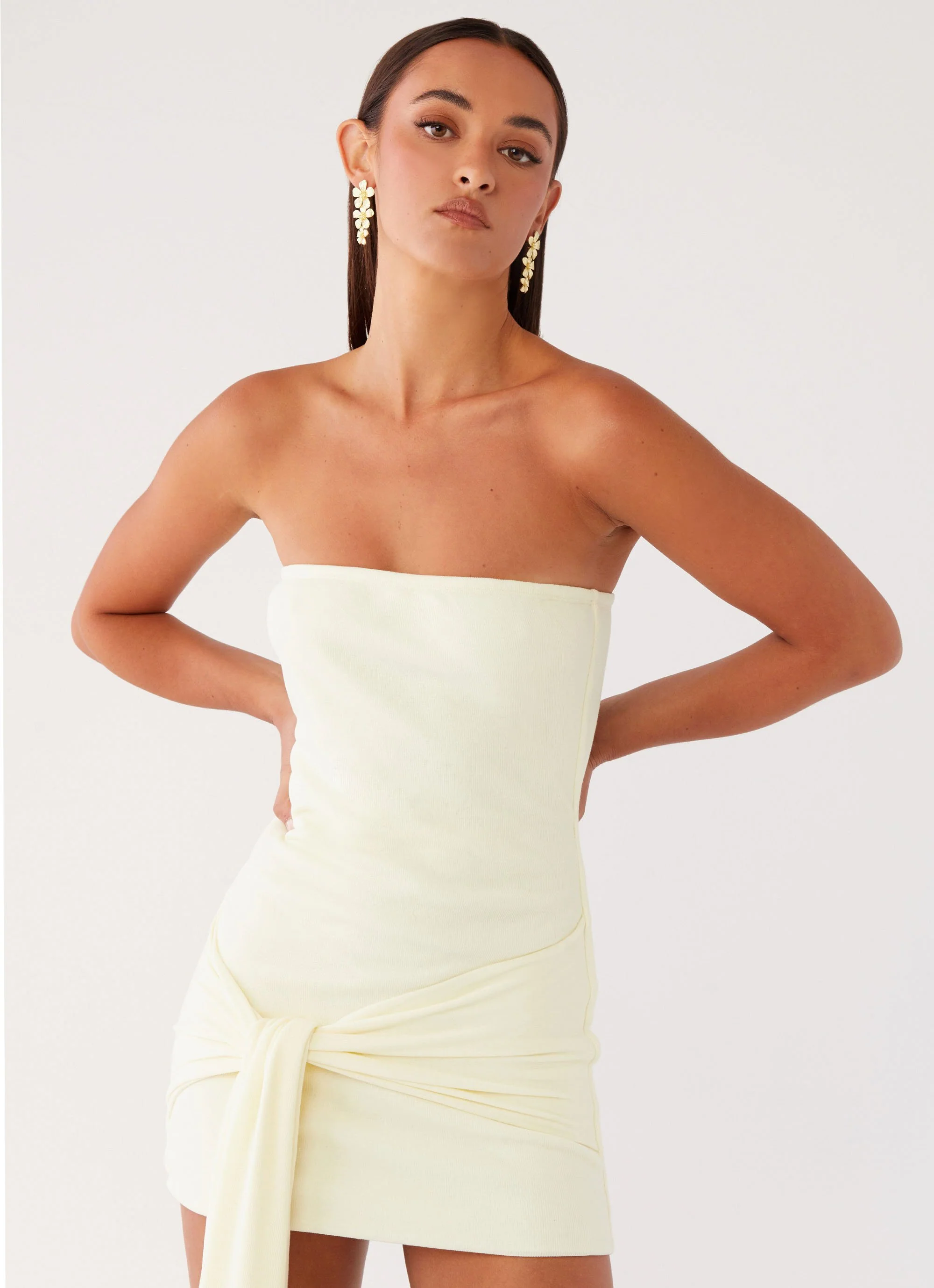 Eternal Gaze Strapless Wrap Mini Dress - Ivory - Image 5