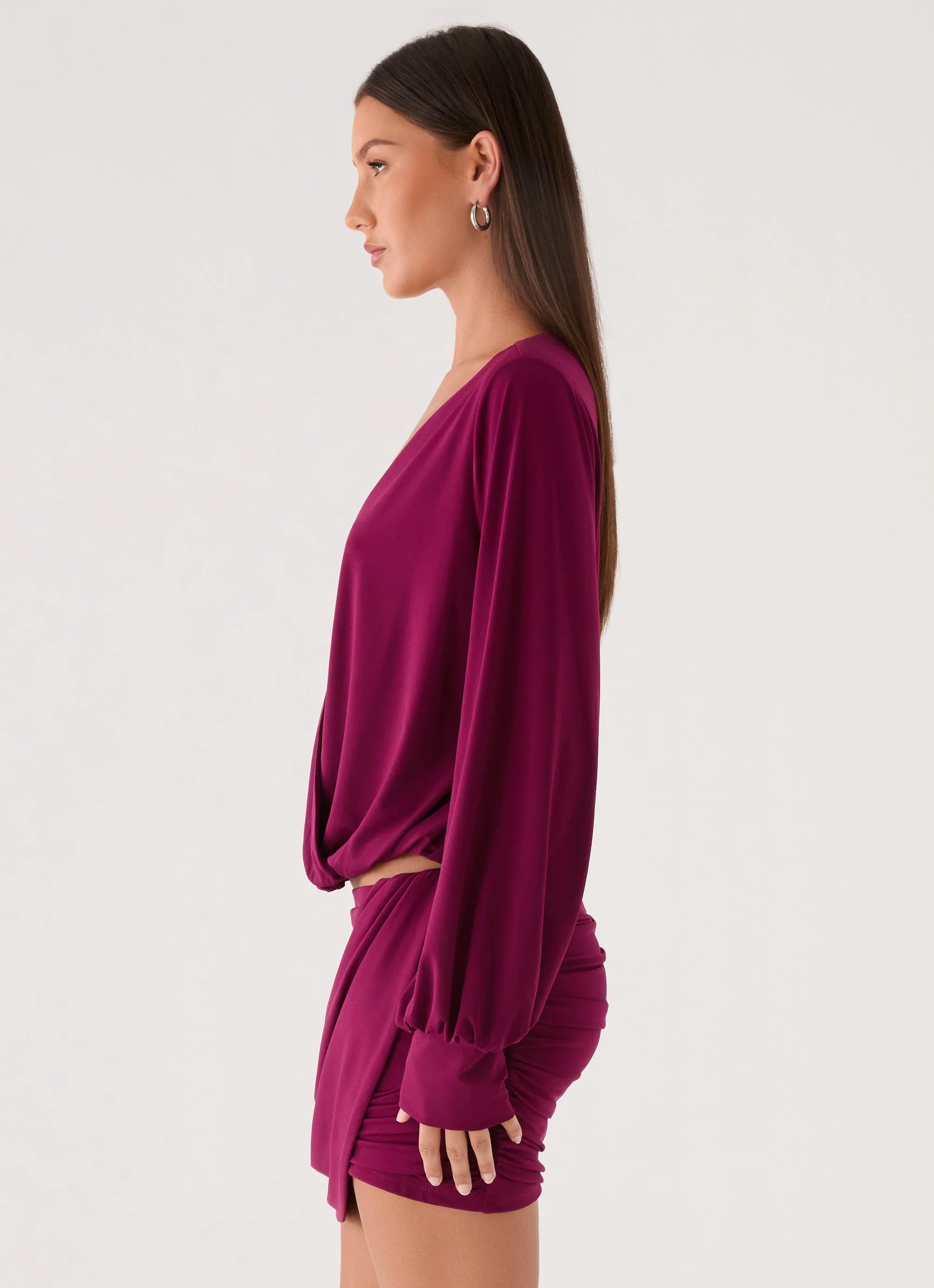 Ettah Long Sleeve Top - Plum - Image 3