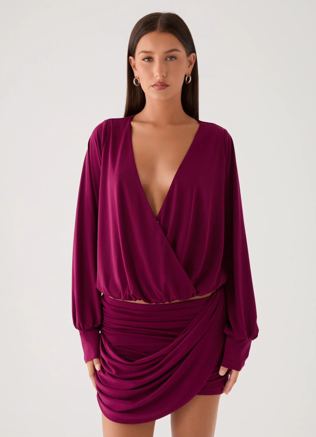 Ettah Long Sleeve Top - Plum - Image 9